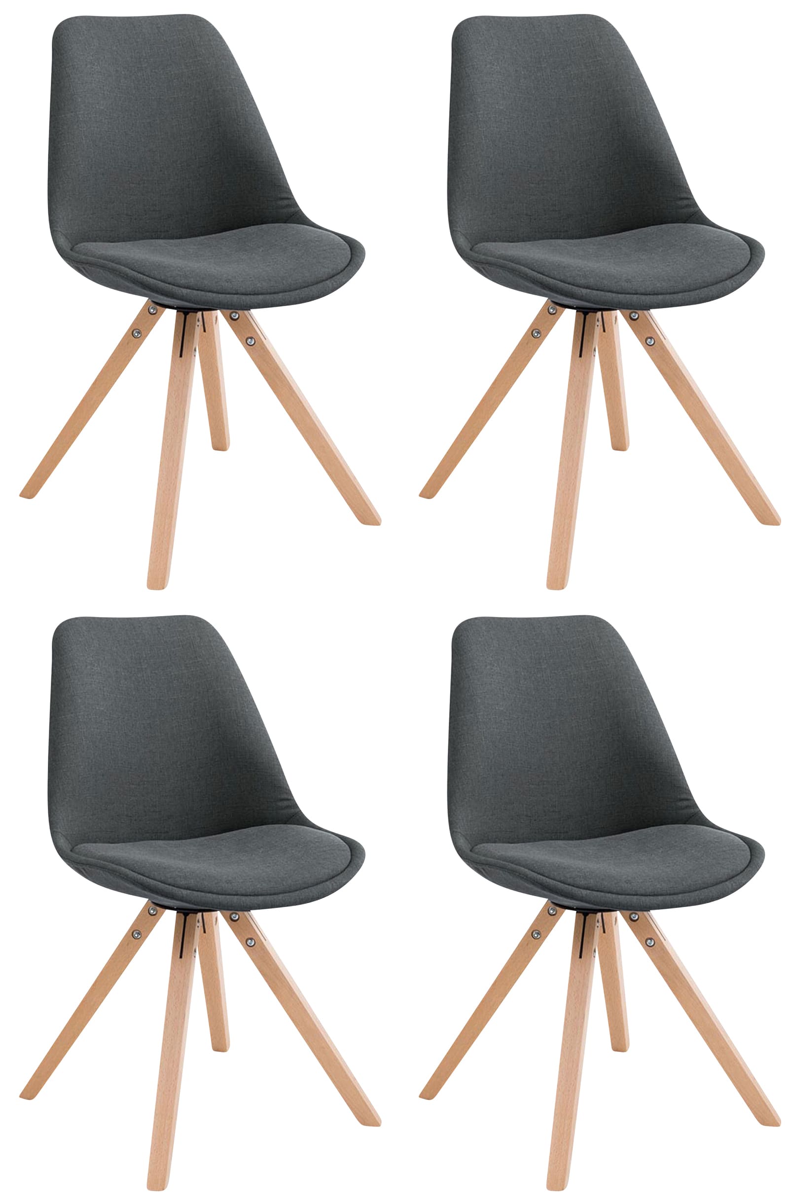 Set di 4 sedie per visitatori Toulouse Fabric Square