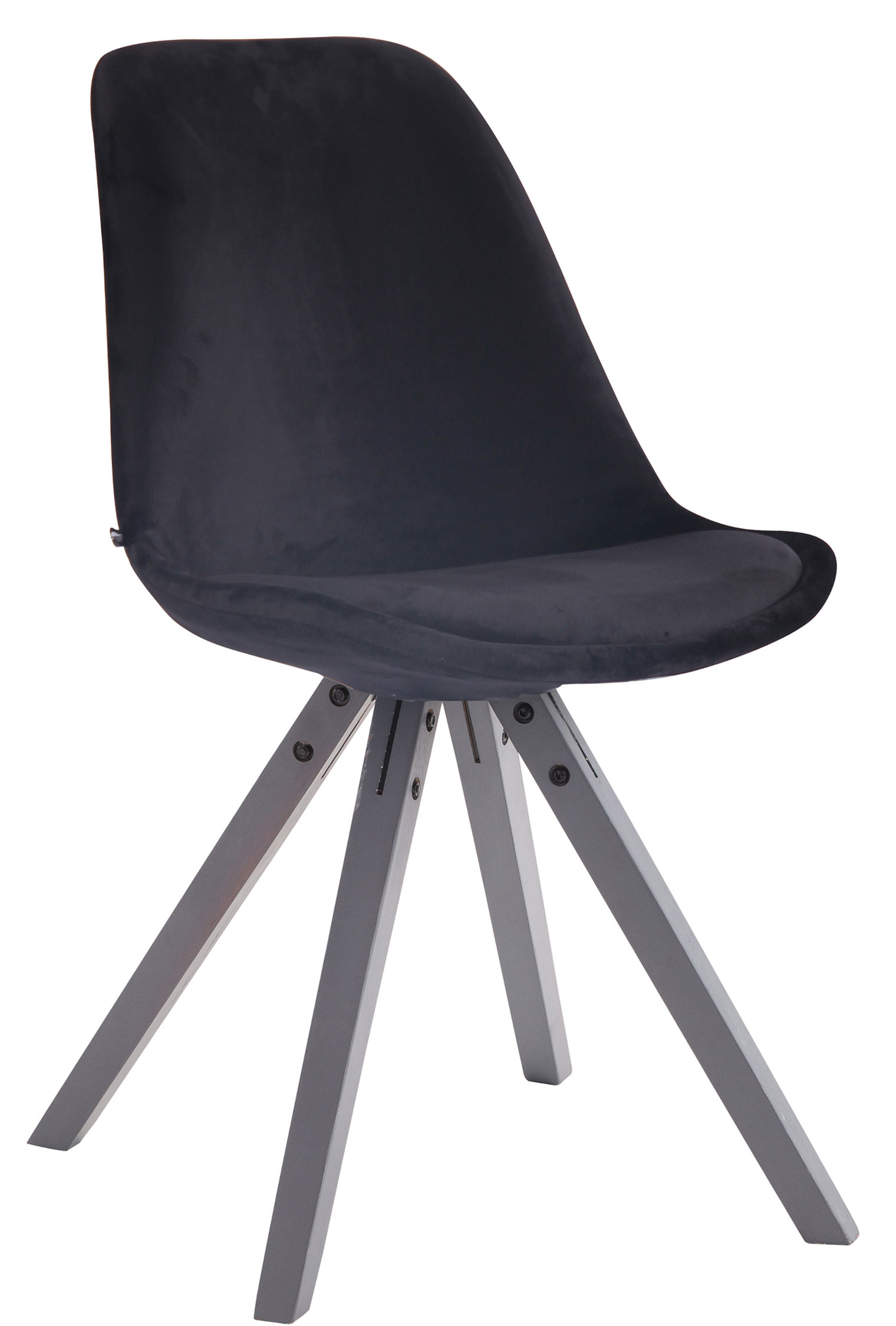 Sedia Toulouse in velluto gambe quadrate