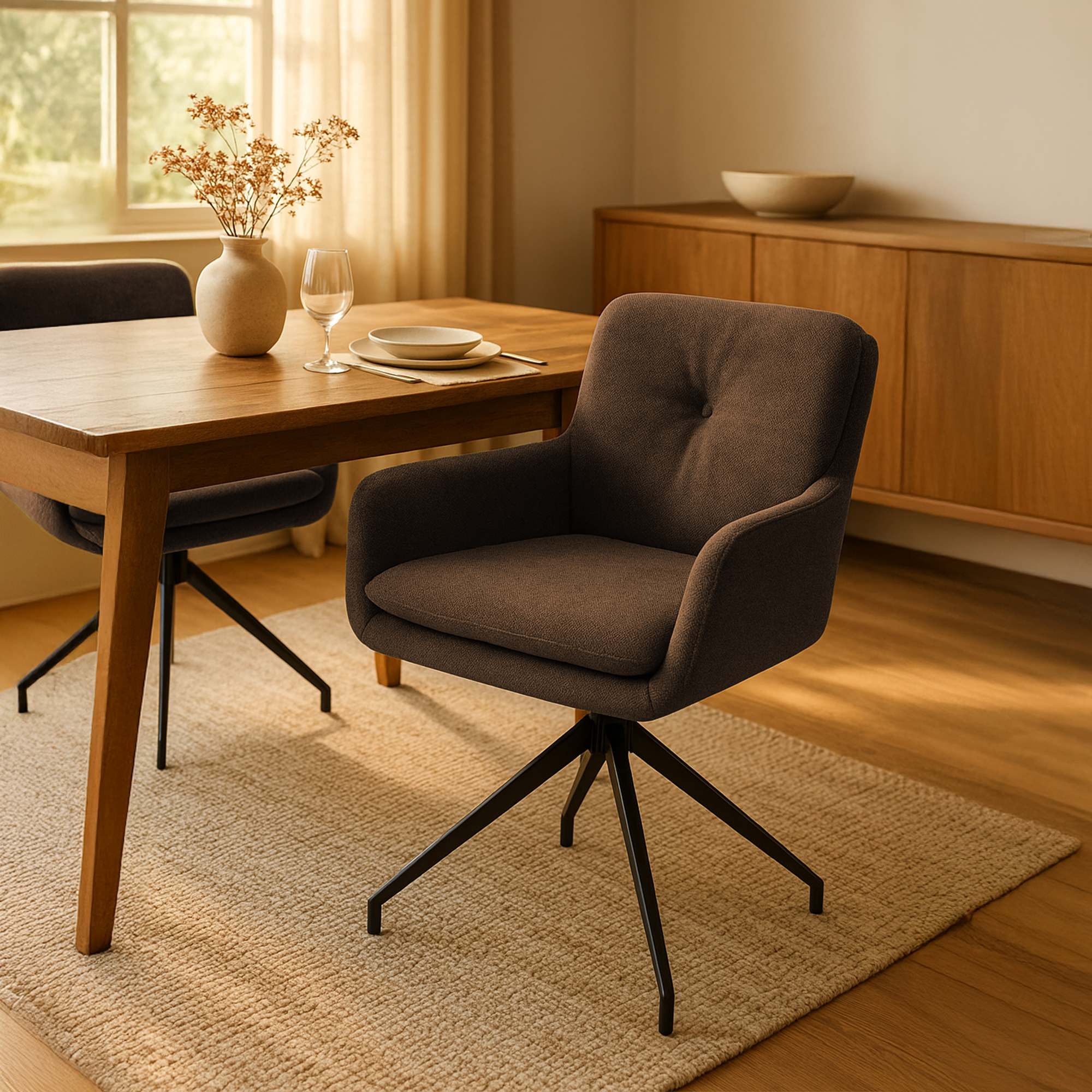 Set di 2 sedie da pranzo in tessuto Pickett