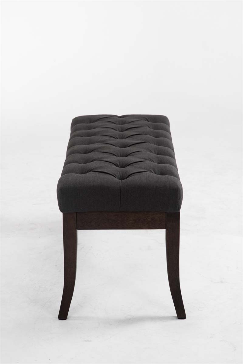 Panca design RAMSES in legno scuro antico e tessuto