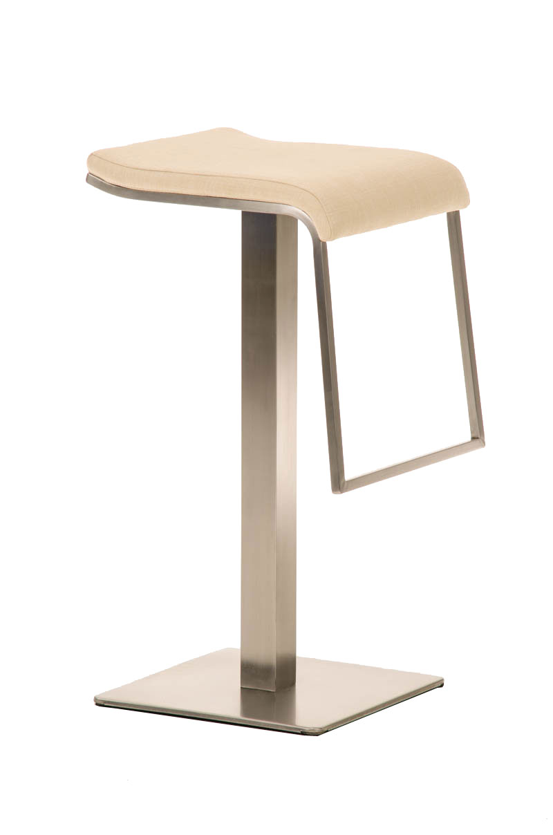 Sgabello Bar Lameng In Tessuto E Acciaio Inox