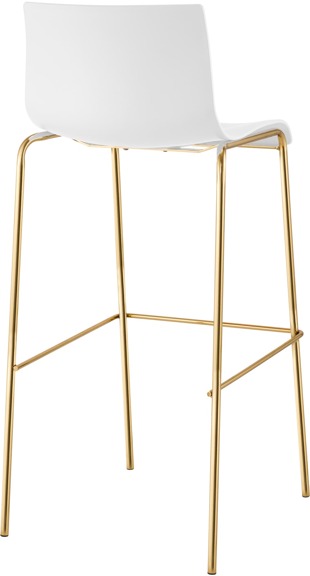 Sgabello da Bar Hover in Plastica, Telaio a Quattro Gambe in Oro