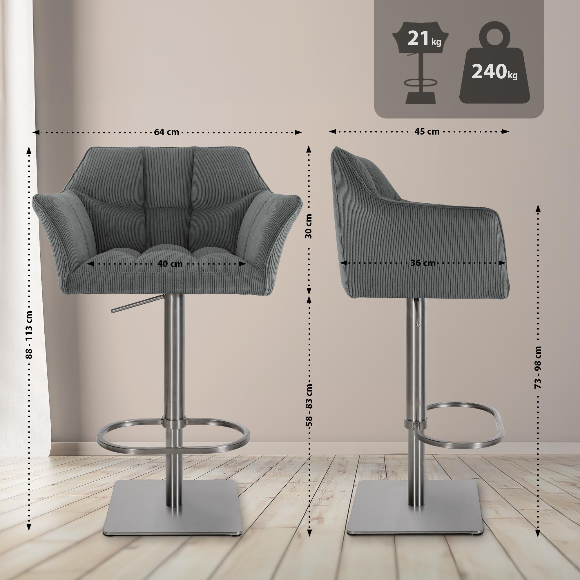 Sgabello Bar Damaso Cord