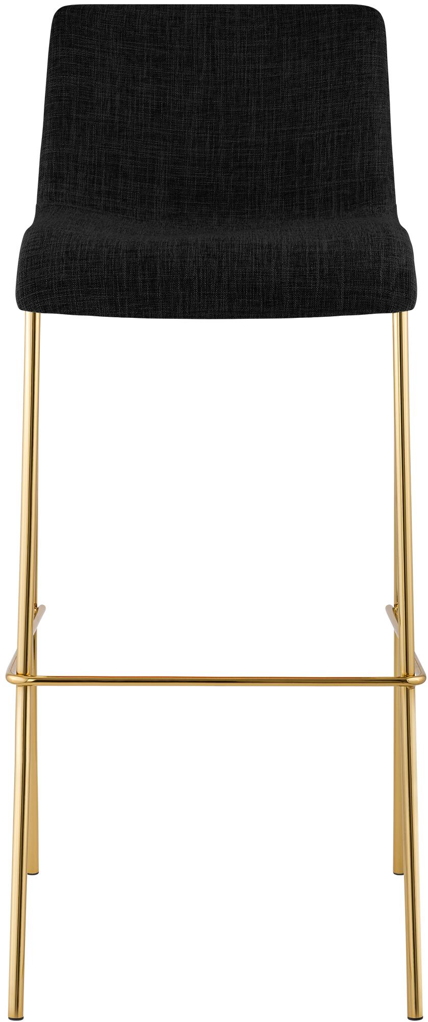 Set 2 Sgabelli Bar Hover in Tessuto, Gambe Effetto Oro