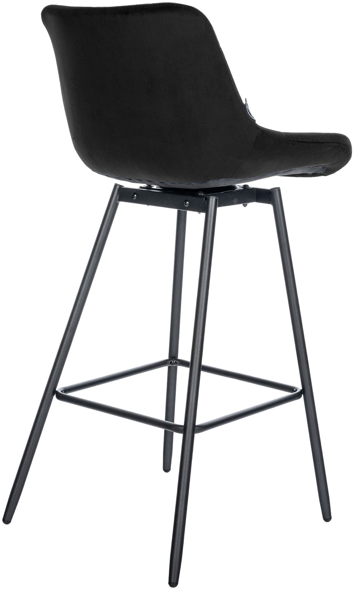 Sgabello da bar Weston girevole 180° con schienale e seduta imbottita, struttura in metallo