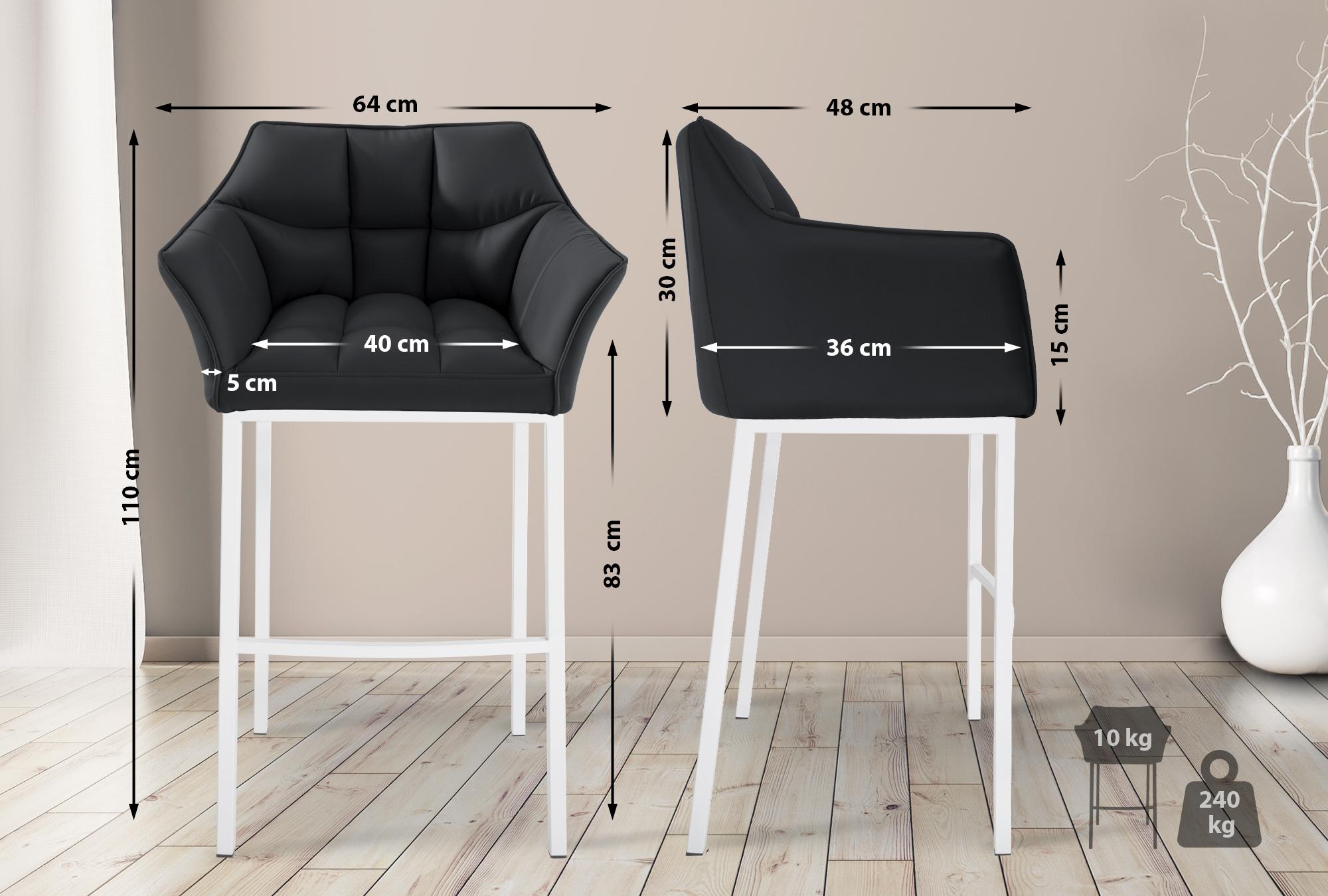 Sgabello da Bar Damaso in Similpelle con Base a Quattro Gambe