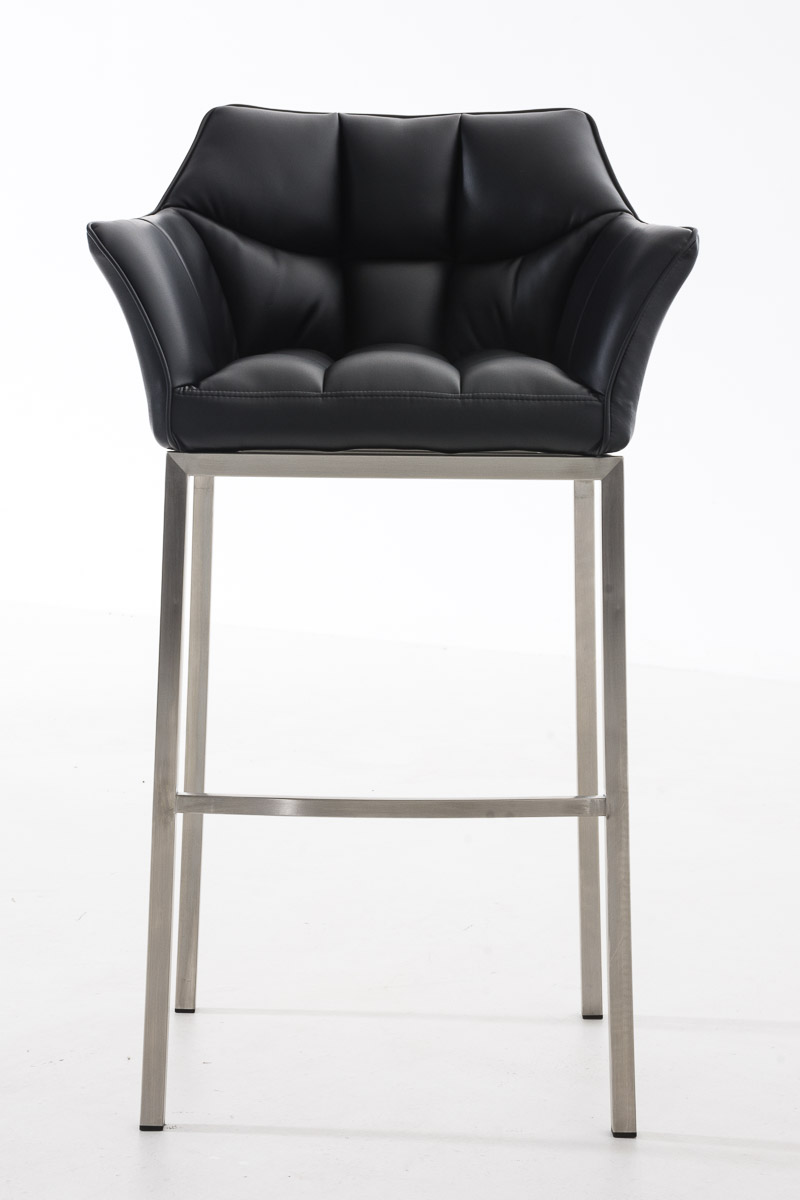 Sgabello da Bar Damaso in Similpelle con Base a Quattro Gambe