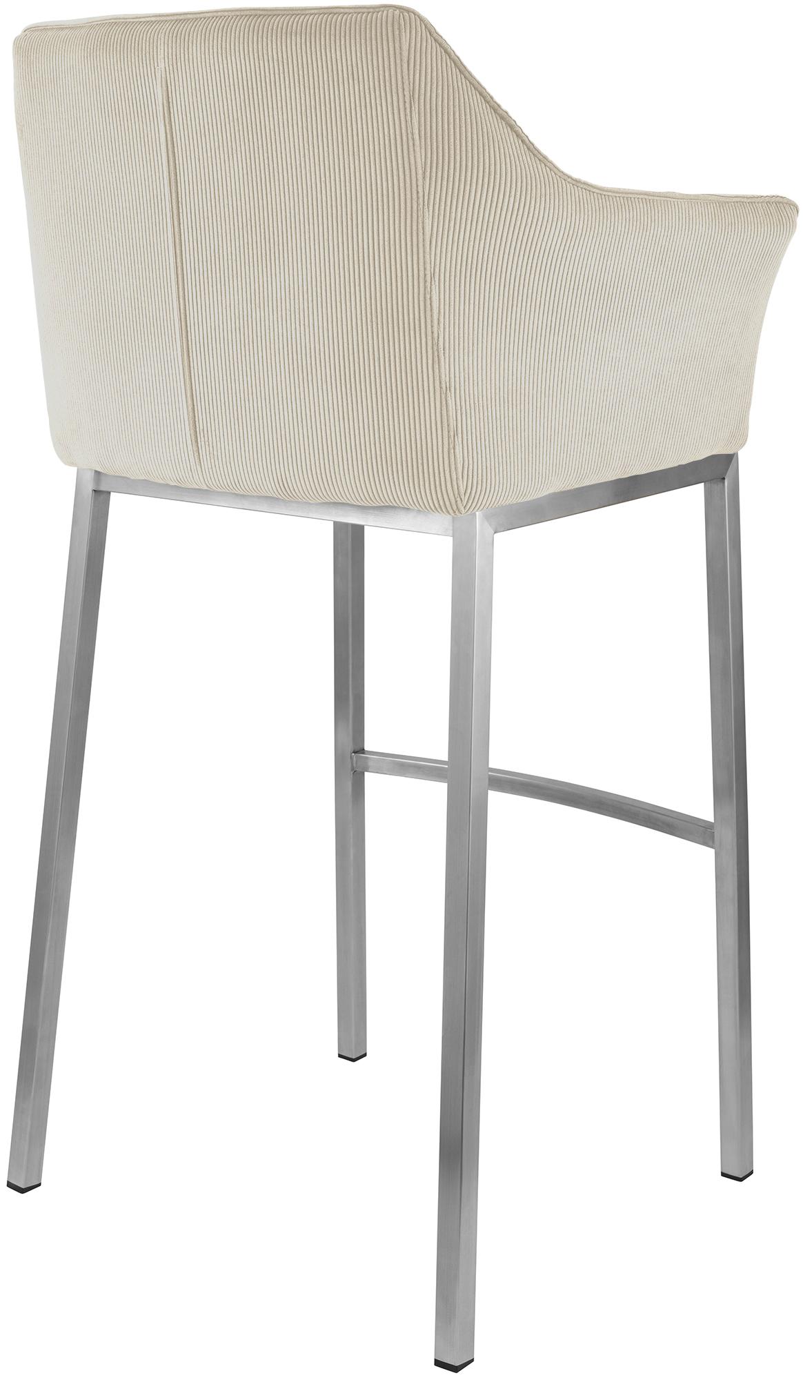 Sgabello Bar Damaso con Rivestimento In Corda e Base a Quattro Gambe