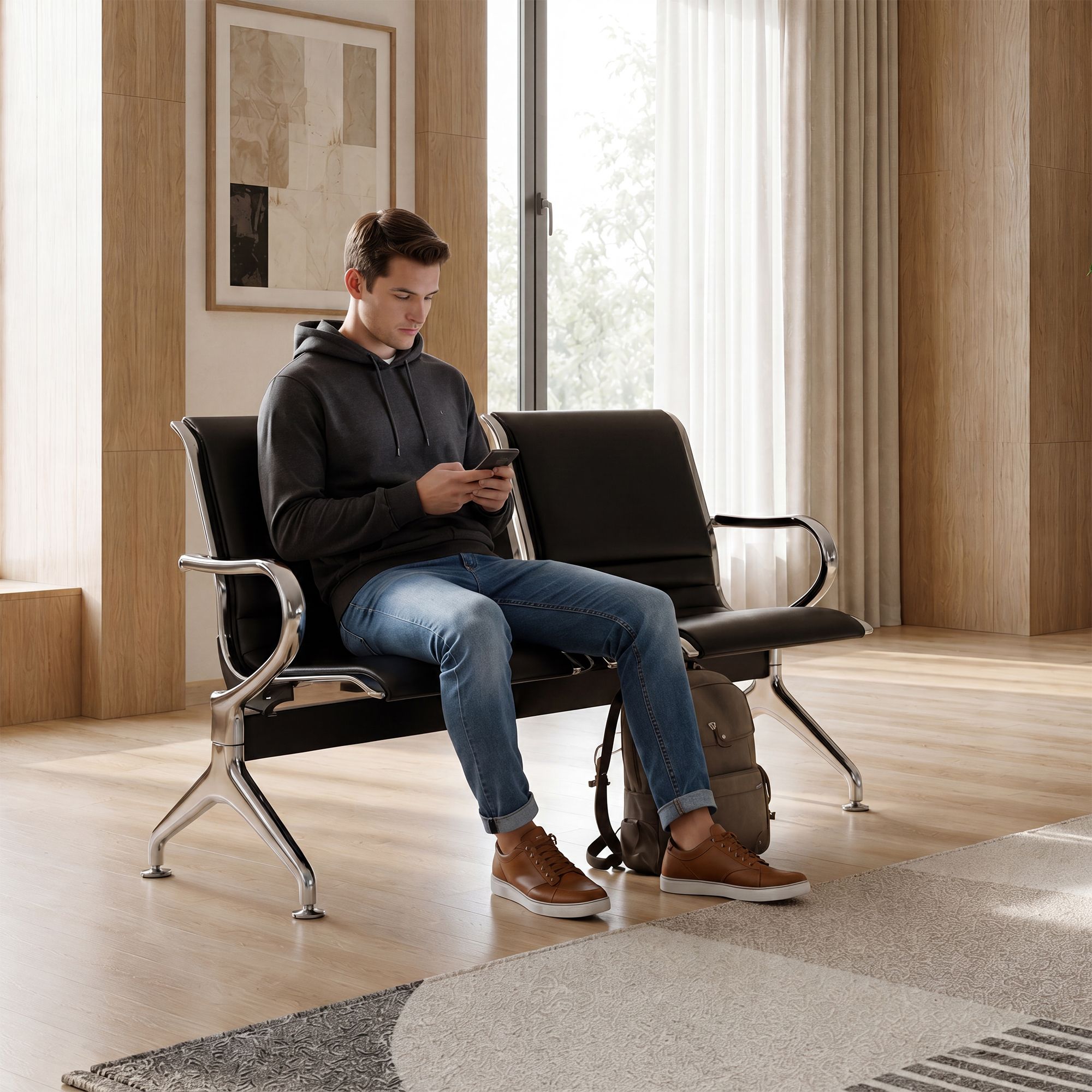 Panca attesa Frankfurt per ambienti professionali robusta e confortevole