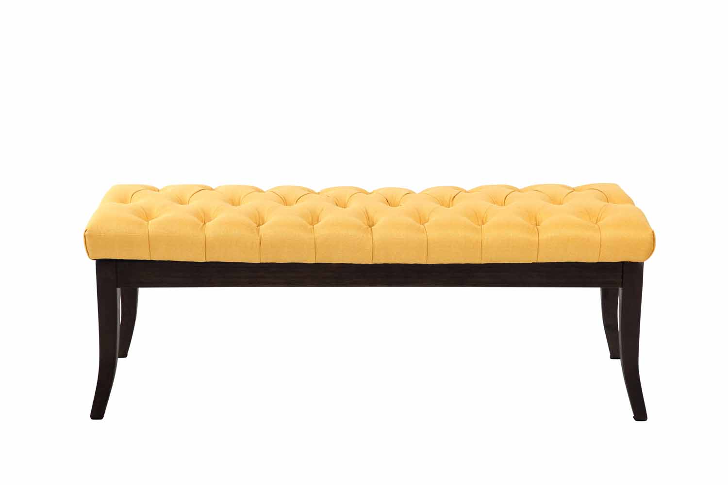 Panca design RAMSES in legno scuro antico e tessuto