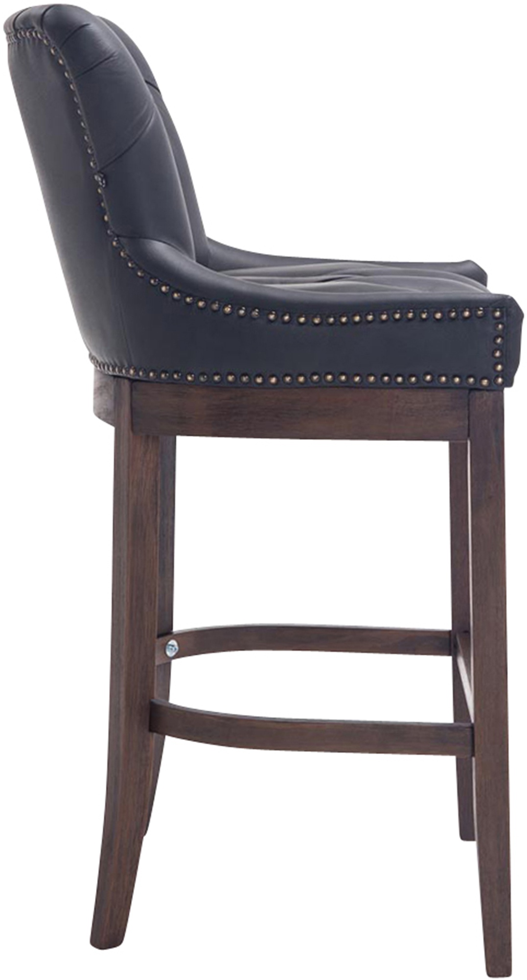 Sgabello Lakewood vera pelle antico-scuro