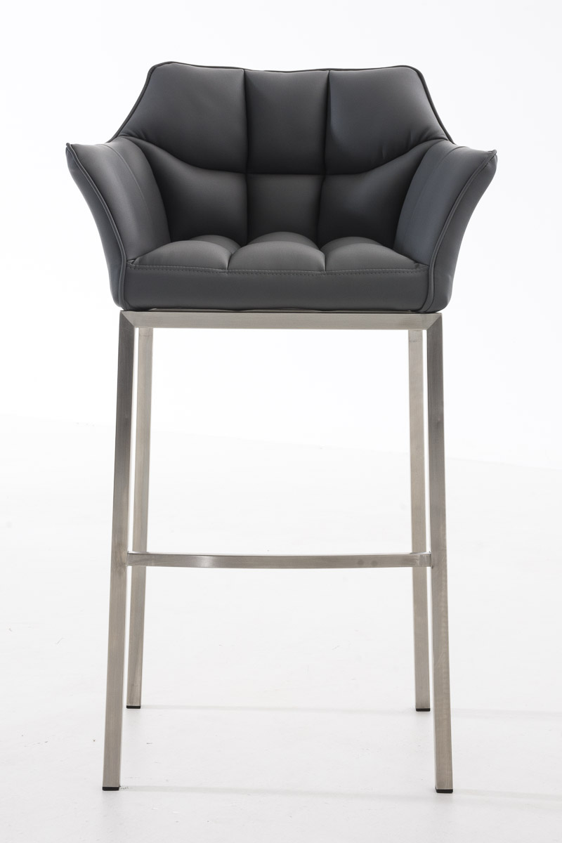 Sgabello da Bar Damaso in Similpelle con Base a Quattro Gambe
