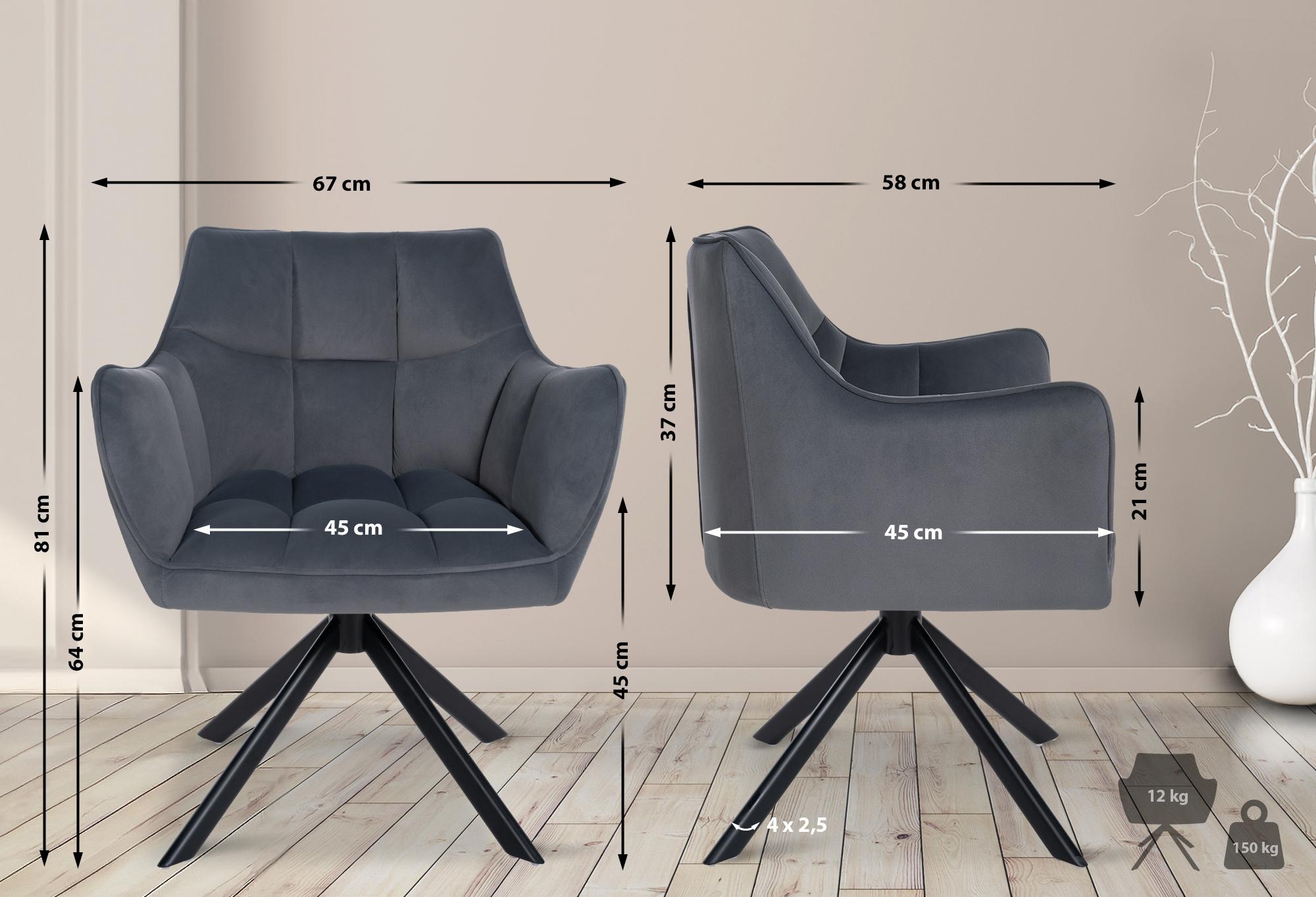 Sedia da pranzo Swing Copertura in velluto