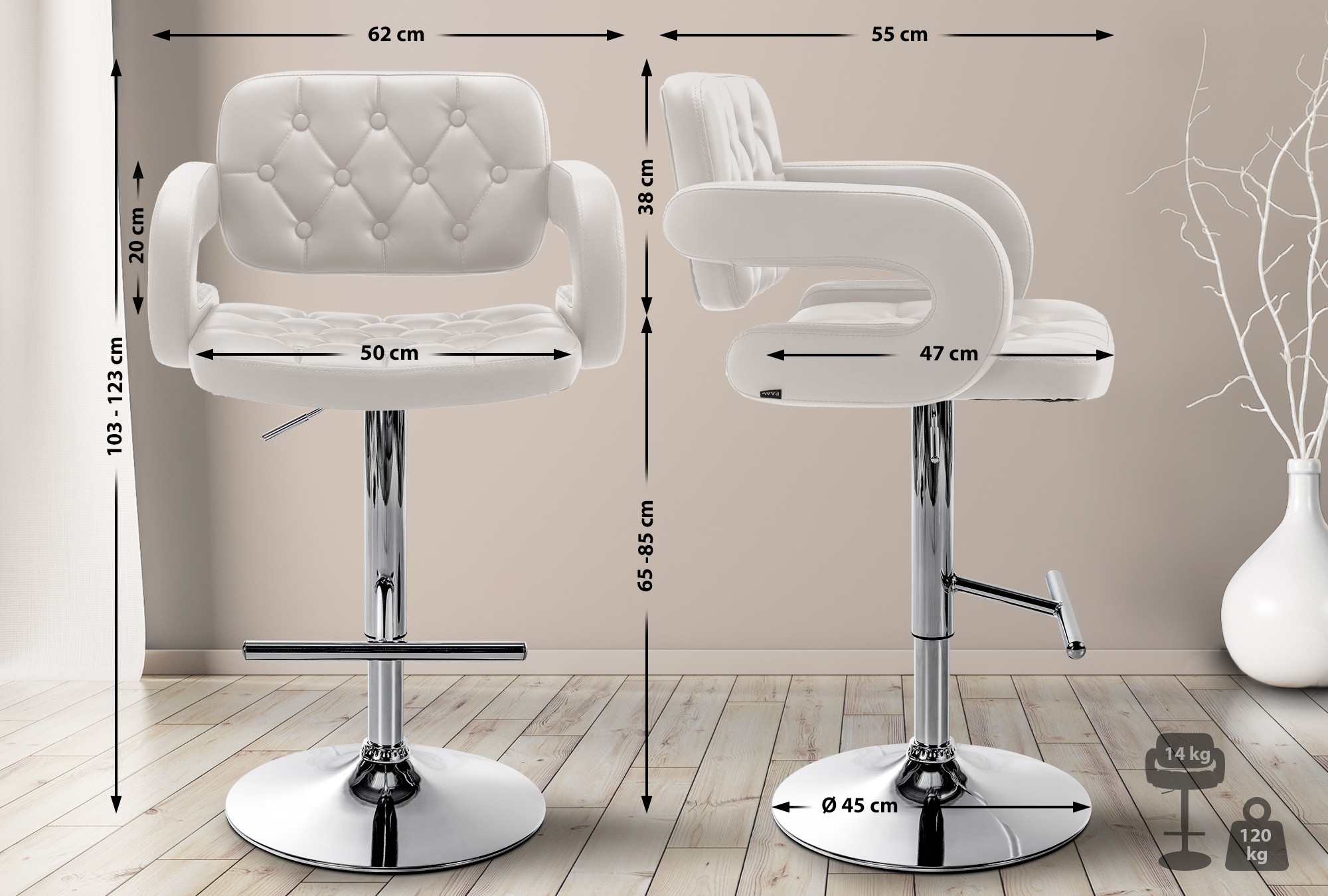 Sgabello Dublin in similpelle