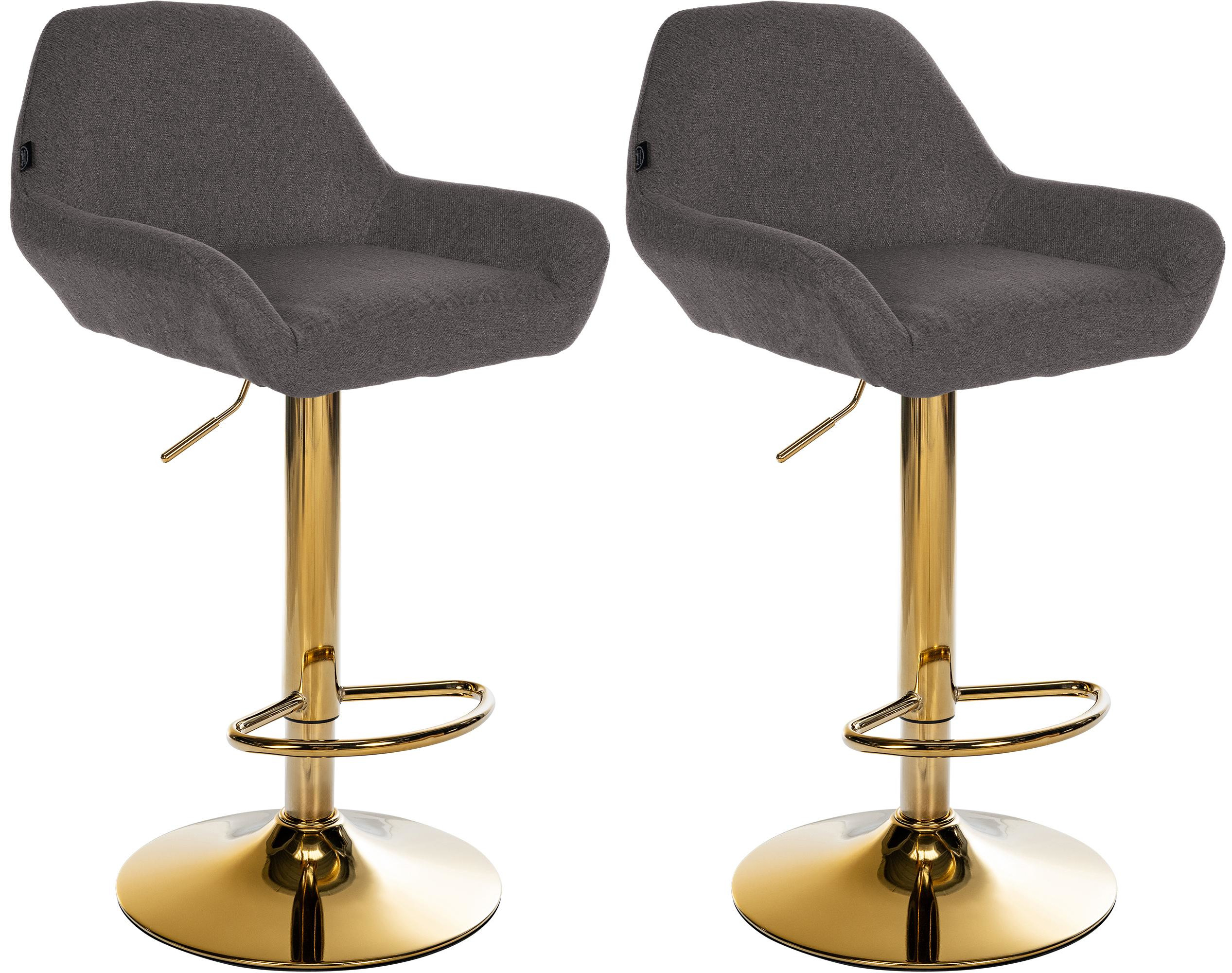 Set di 2 sgabelli da bar in tessuto Braga Gold