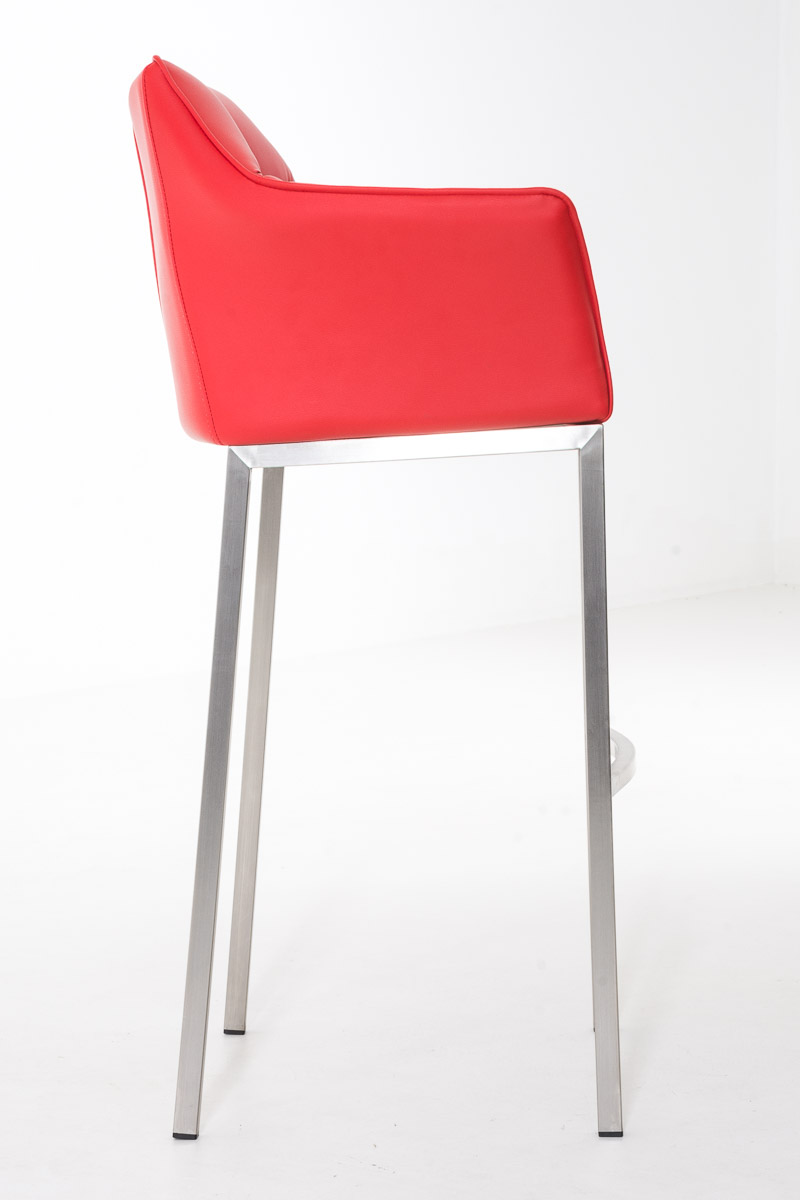 Sgabello da Bar Damaso in Similpelle con Base a Quattro Gambe