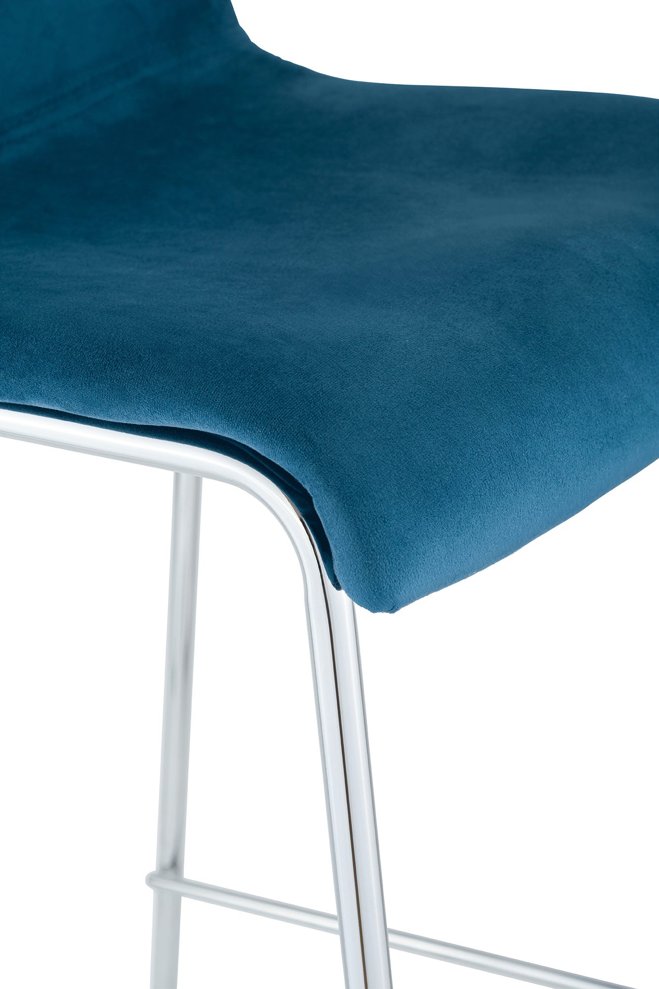 Sgabello da Bar Hover, Velluto, Gambe Cromate