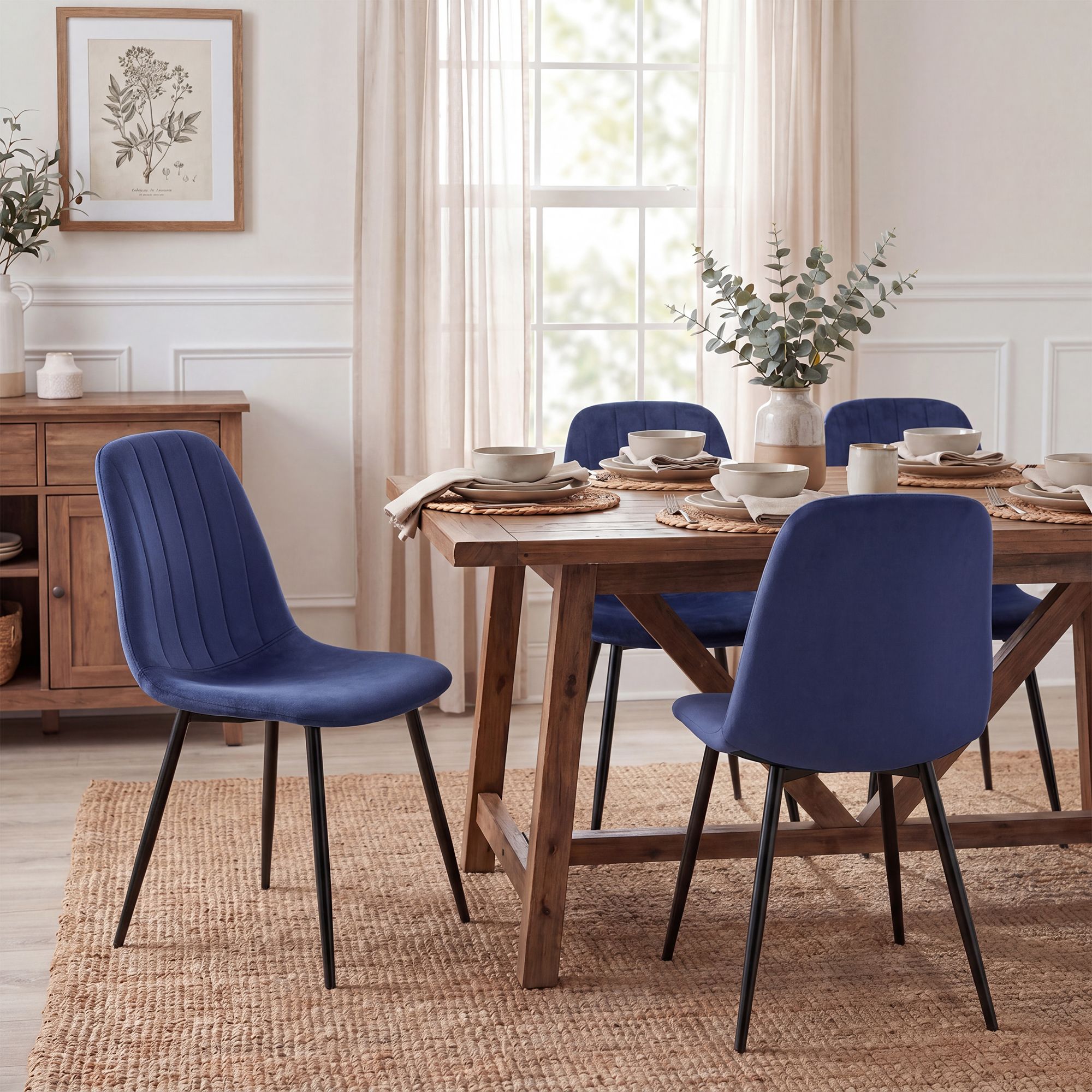 Sedia da pranzo Baxter in velluto