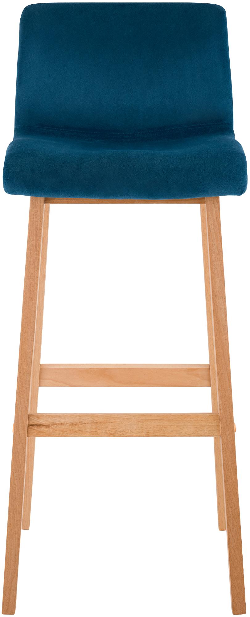 Sgabello Bar Hover Velluto Base a Quattro Gambe Natura
