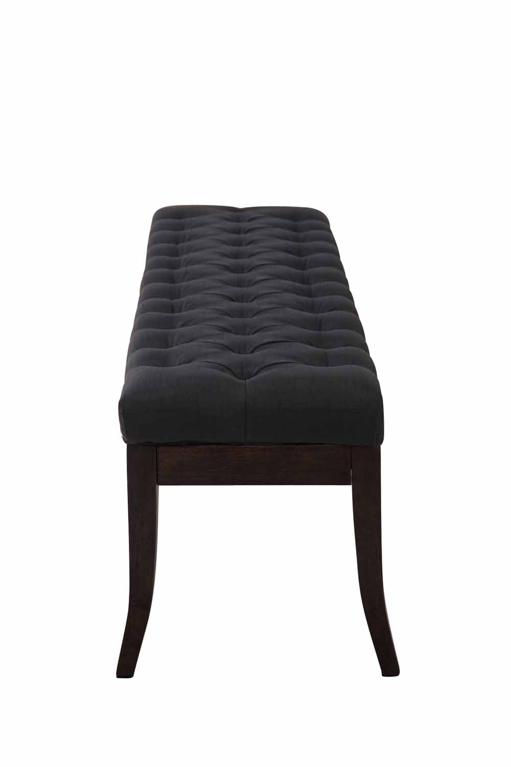 Panca design RAMSES in legno scuro antico e tessuto