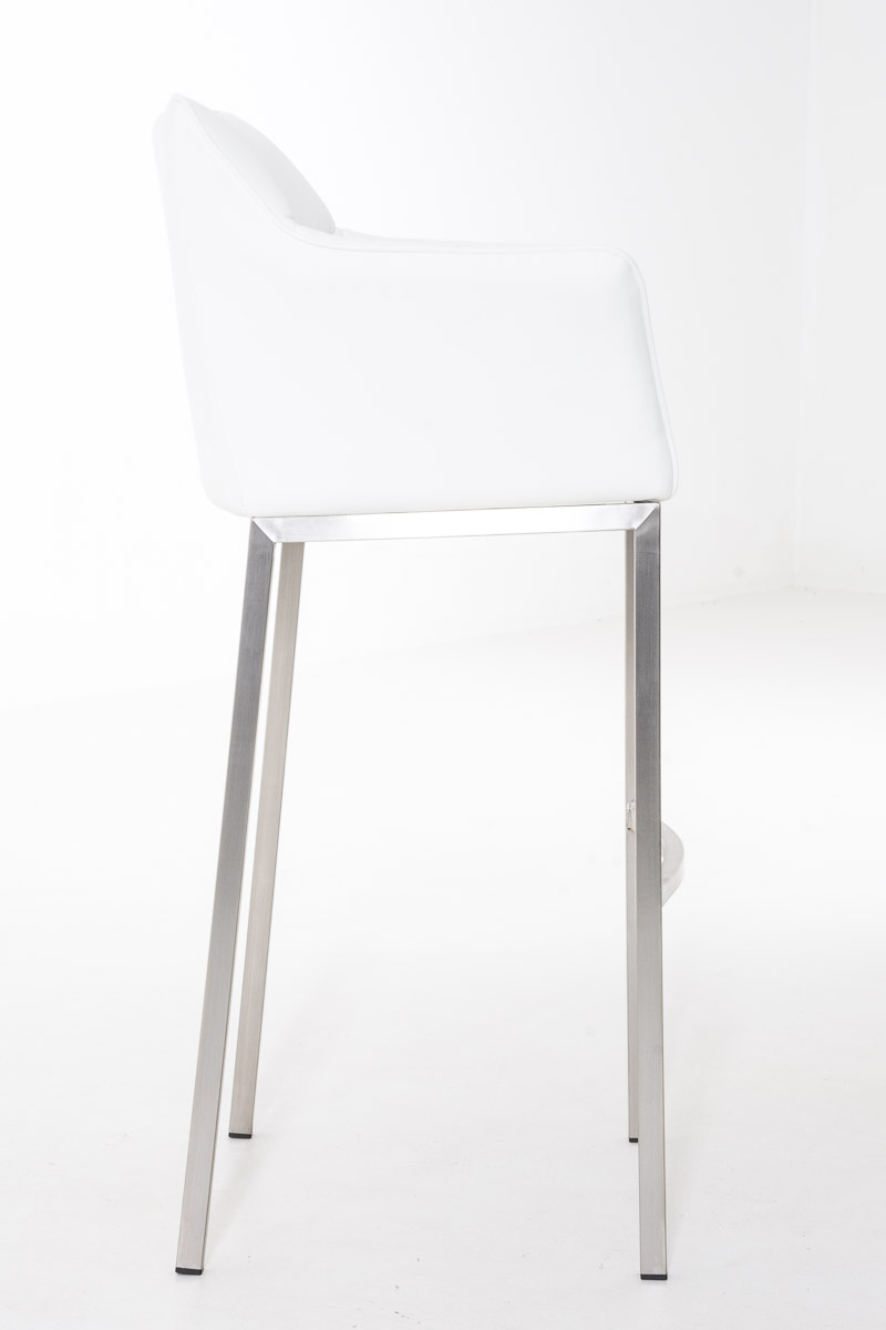 Sgabello da Bar Damaso in Similpelle con Base a Quattro Gambe