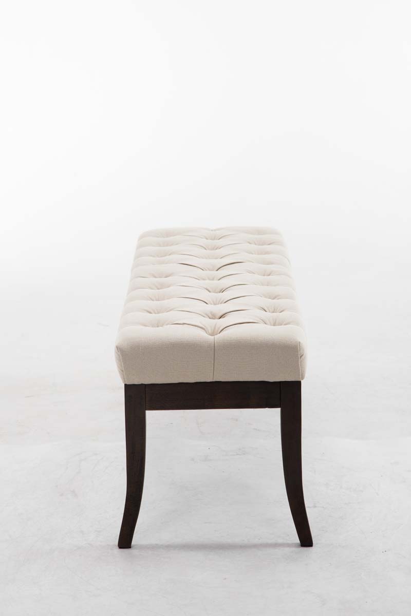 Panca design RAMSES in legno scuro antico e tessuto