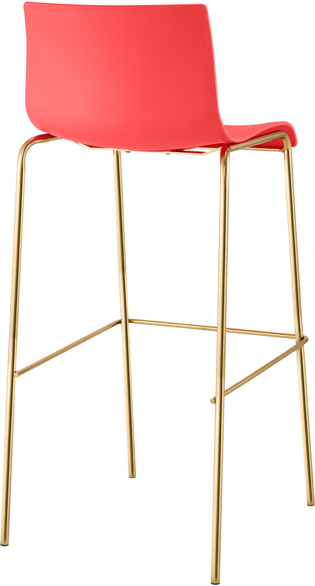 Sgabello da Bar Hover in Plastica, Telaio a Quattro Gambe in Oro