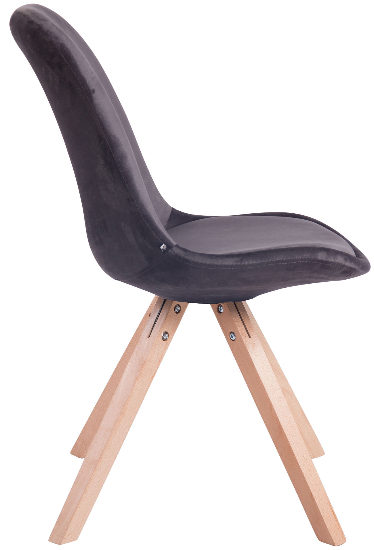 Sedia Toulouse in velluto gambe quadrate