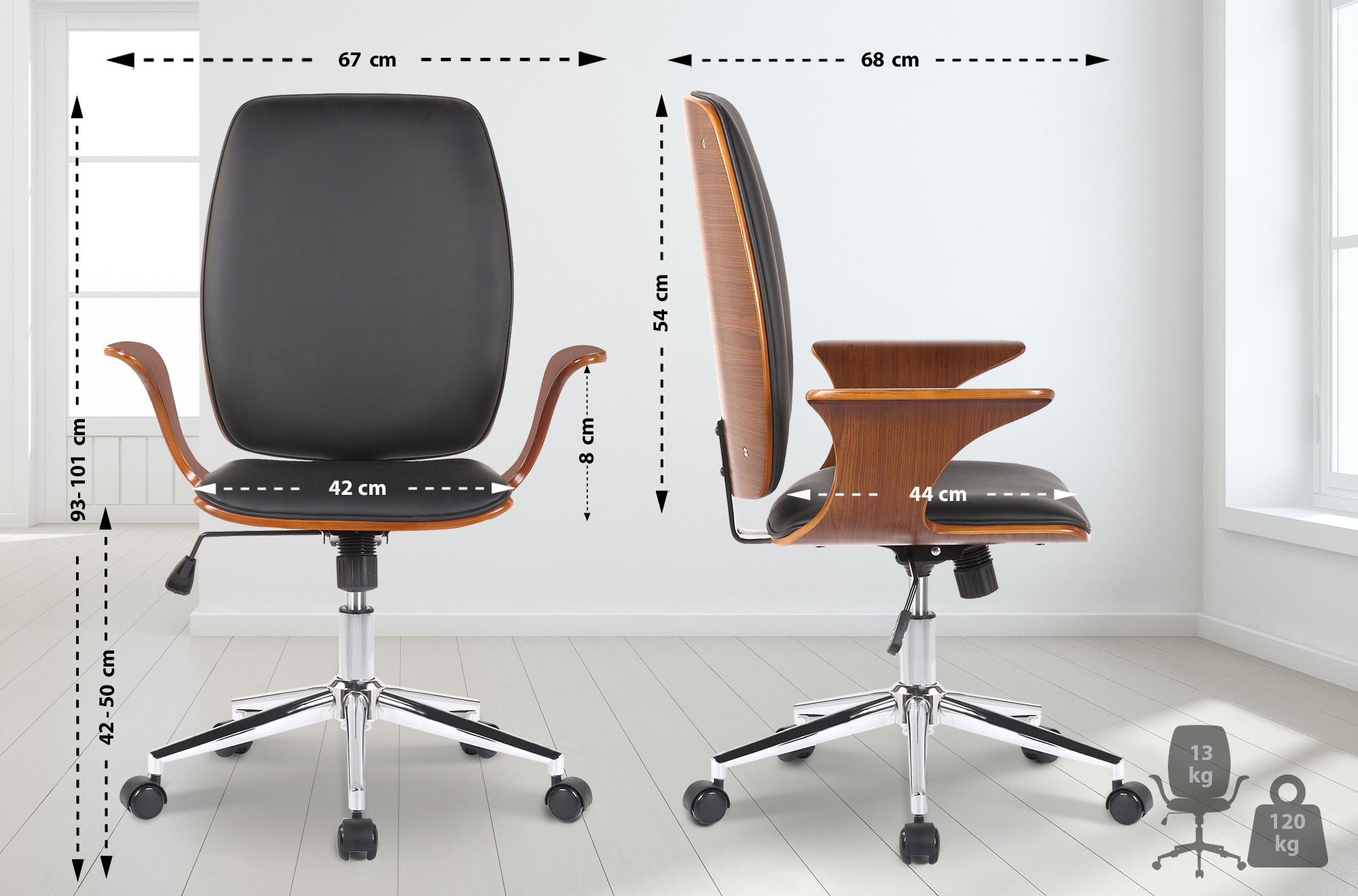 Sedia da ufficio Burbank con schienale