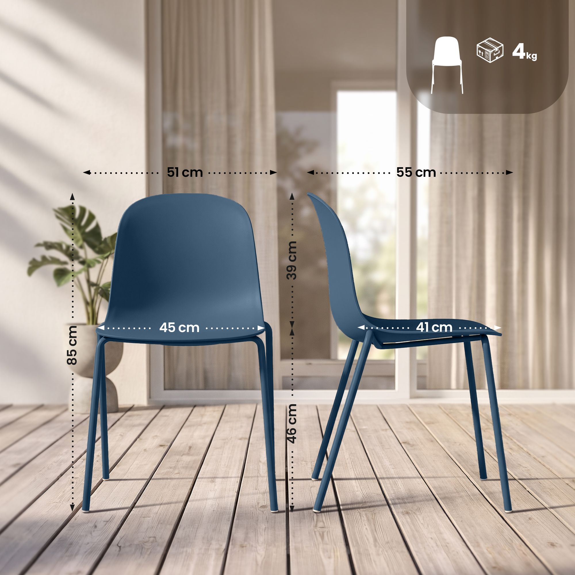 Sedia Hardin elegante e resistente ideale per casa o ufficio design moderno facile da pulire