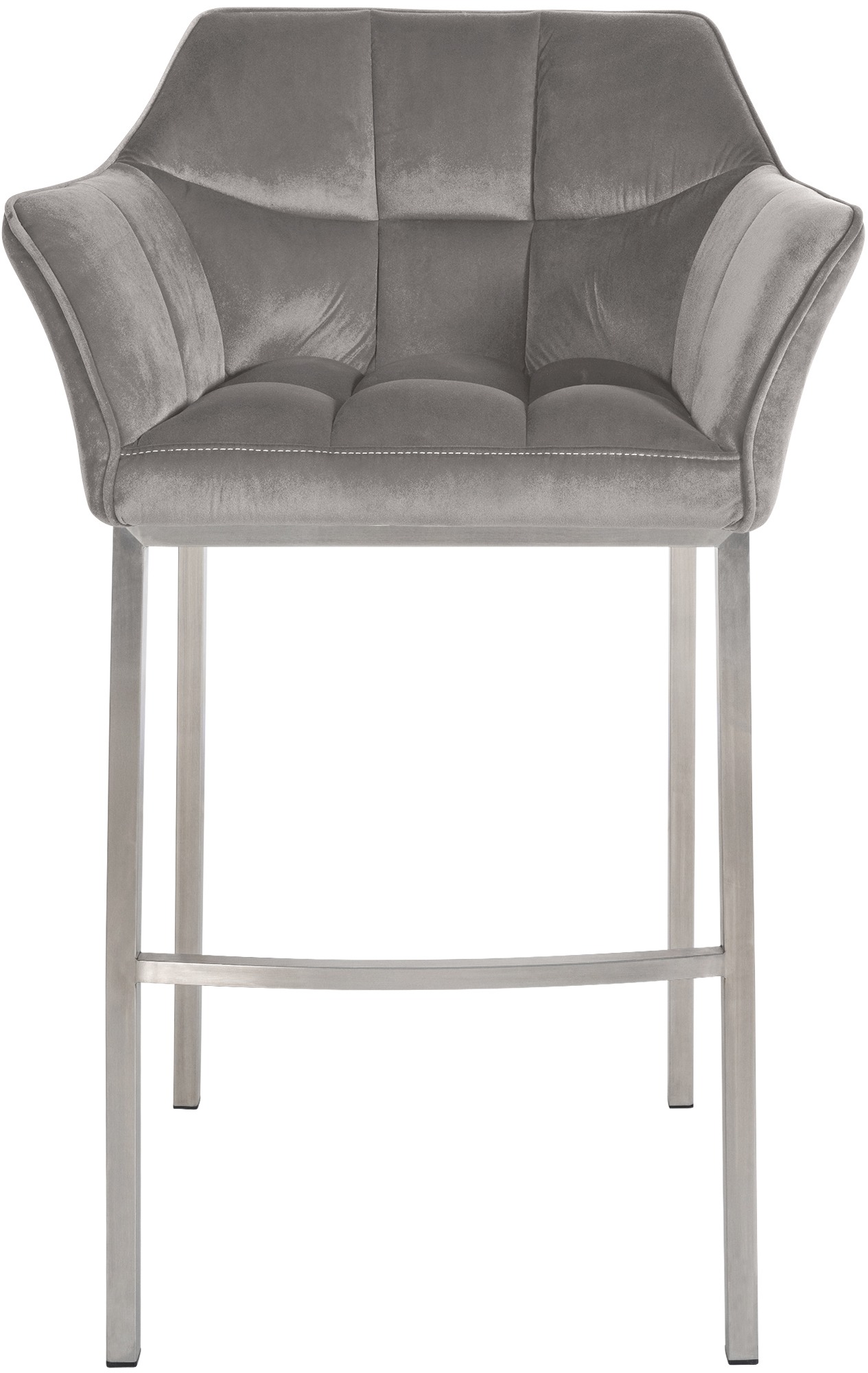 Set di 2 sgabelli bar Damaso in velluto con base a quattro gambe