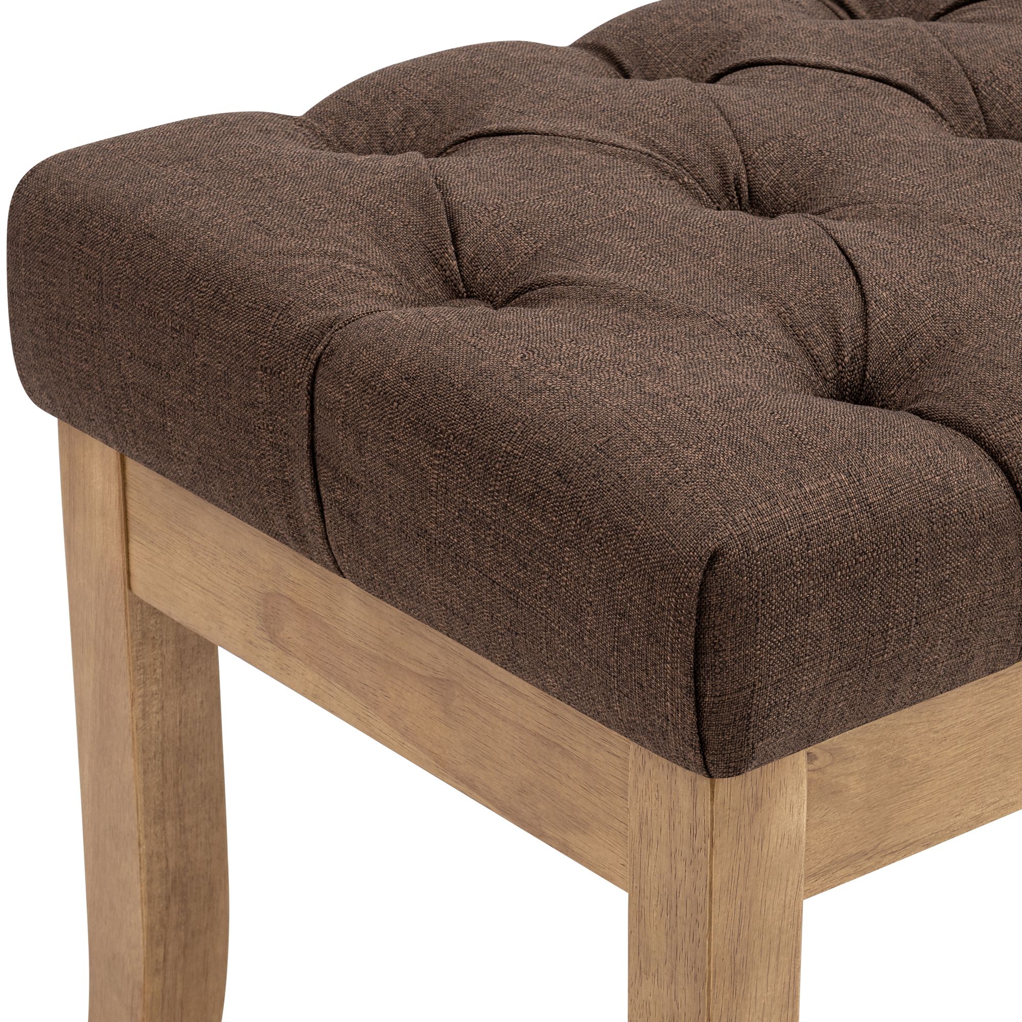 Panca design RAMSES in legno chiaro antico tessuto