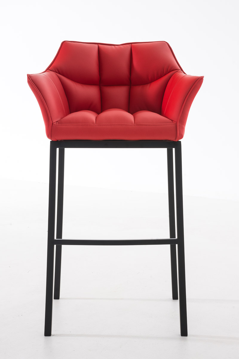 Sgabello da Bar Damaso in Similpelle con Base a Quattro Gambe