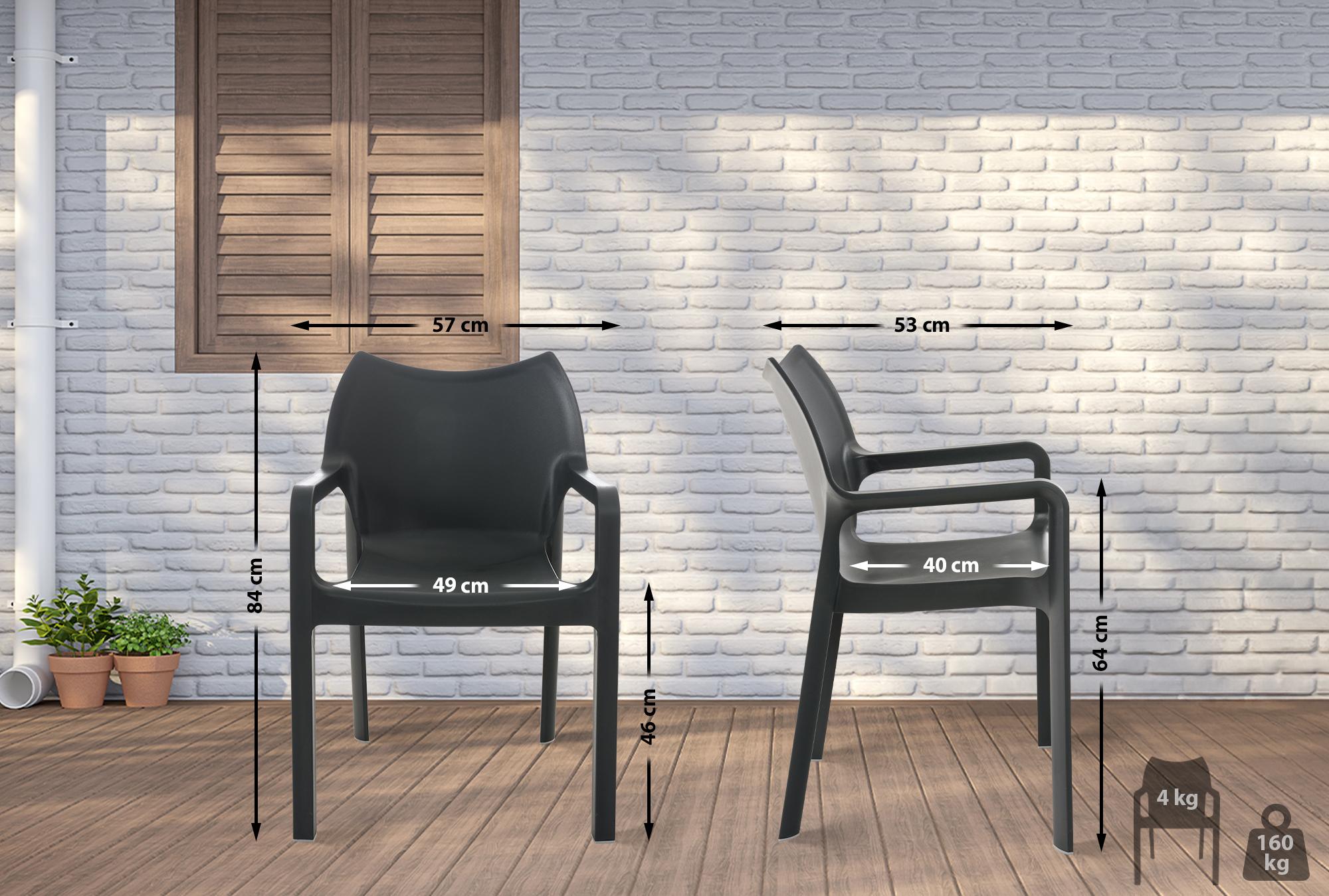Set di 2 sedie impilabili Diva