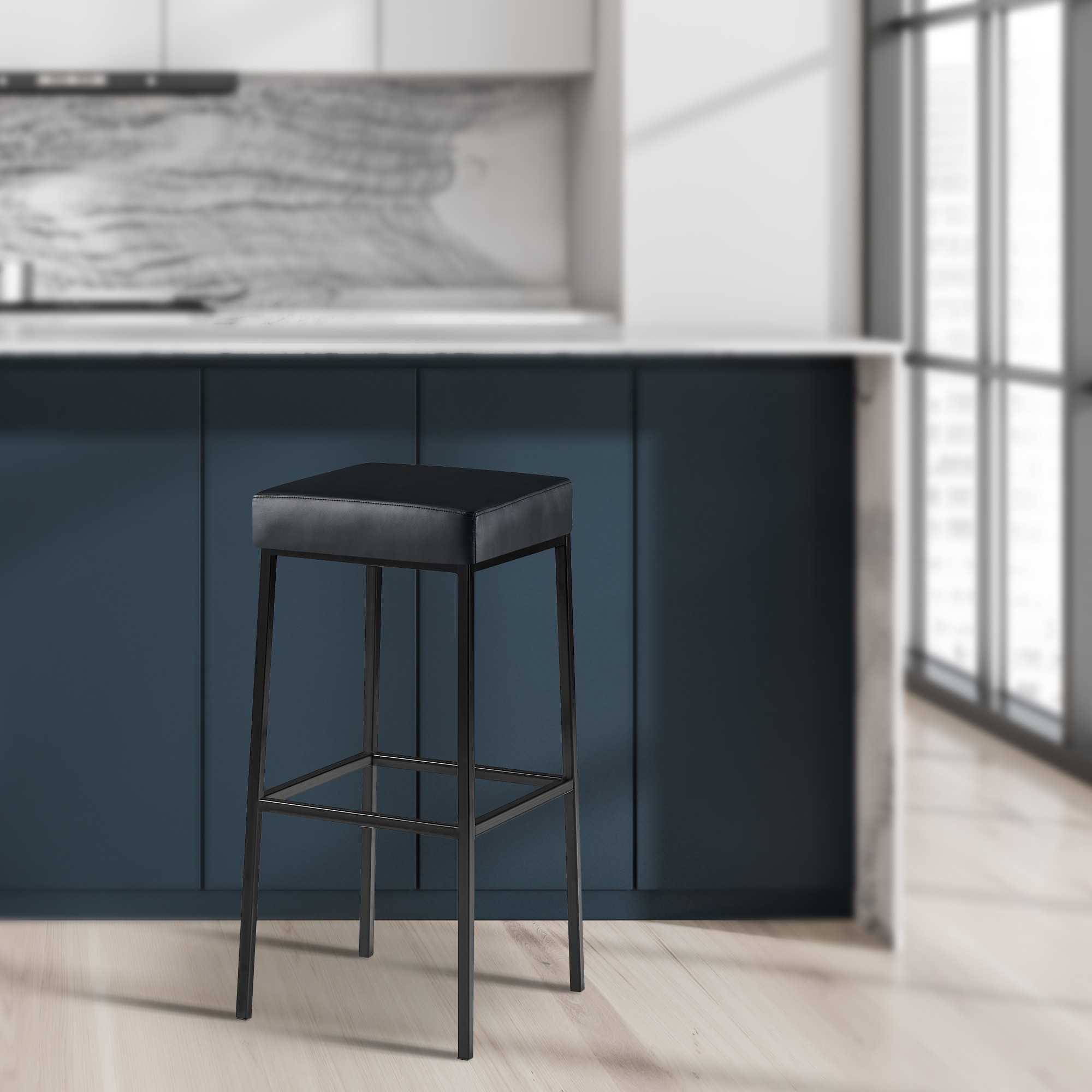 Set 2 sgabelli bar Montreal con rivestimento in pelle sintetica