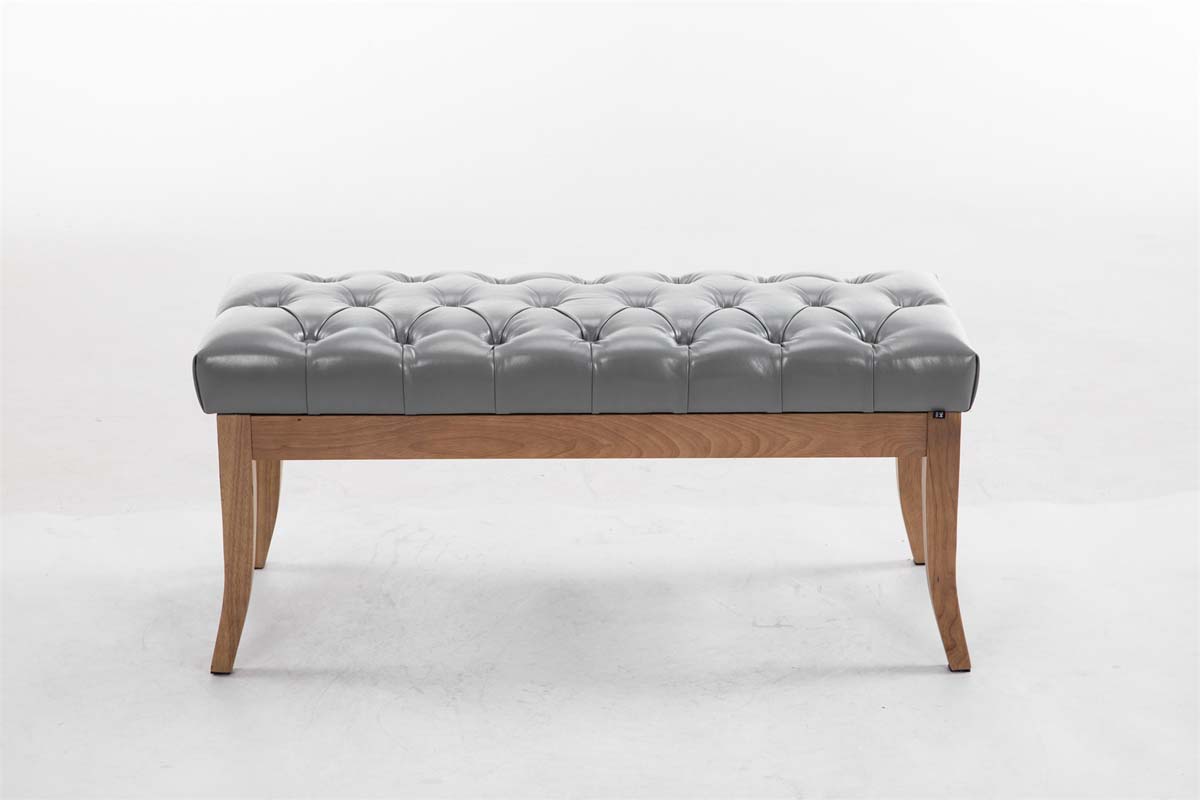 Panca design RAMSES in similpelle e legno chiaro antico