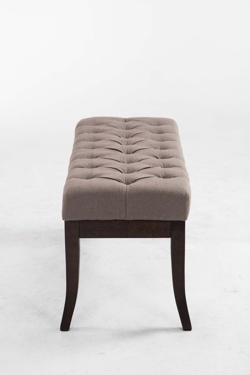 Panca design RAMSES in legno scuro antico e tessuto