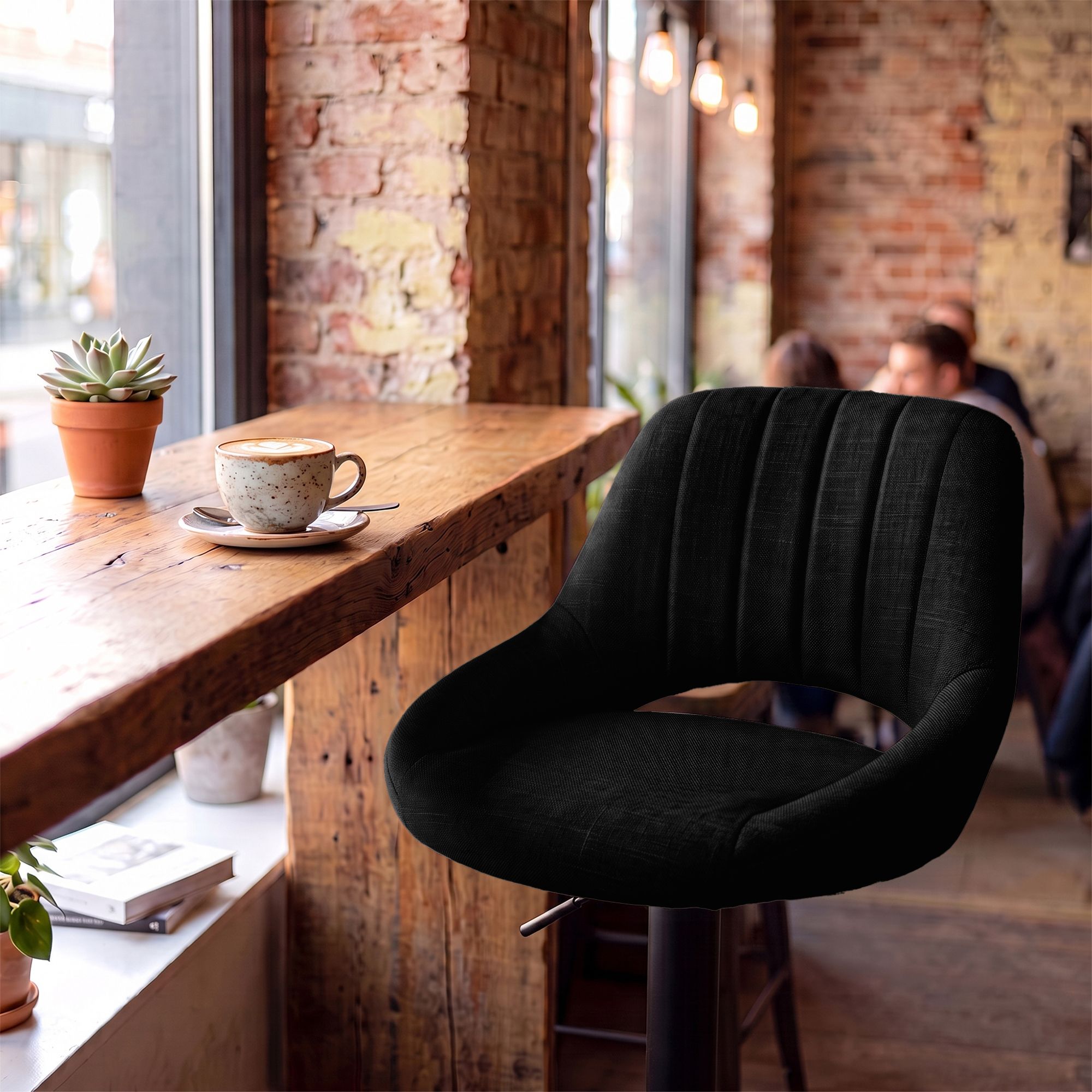 Sgabello da bar Milet nero con base extra pesante