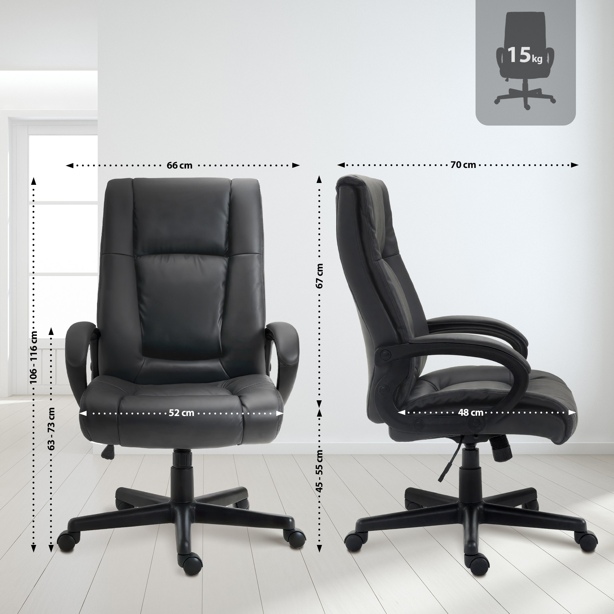 Sedia da ufficio XL Sparta in similpelle