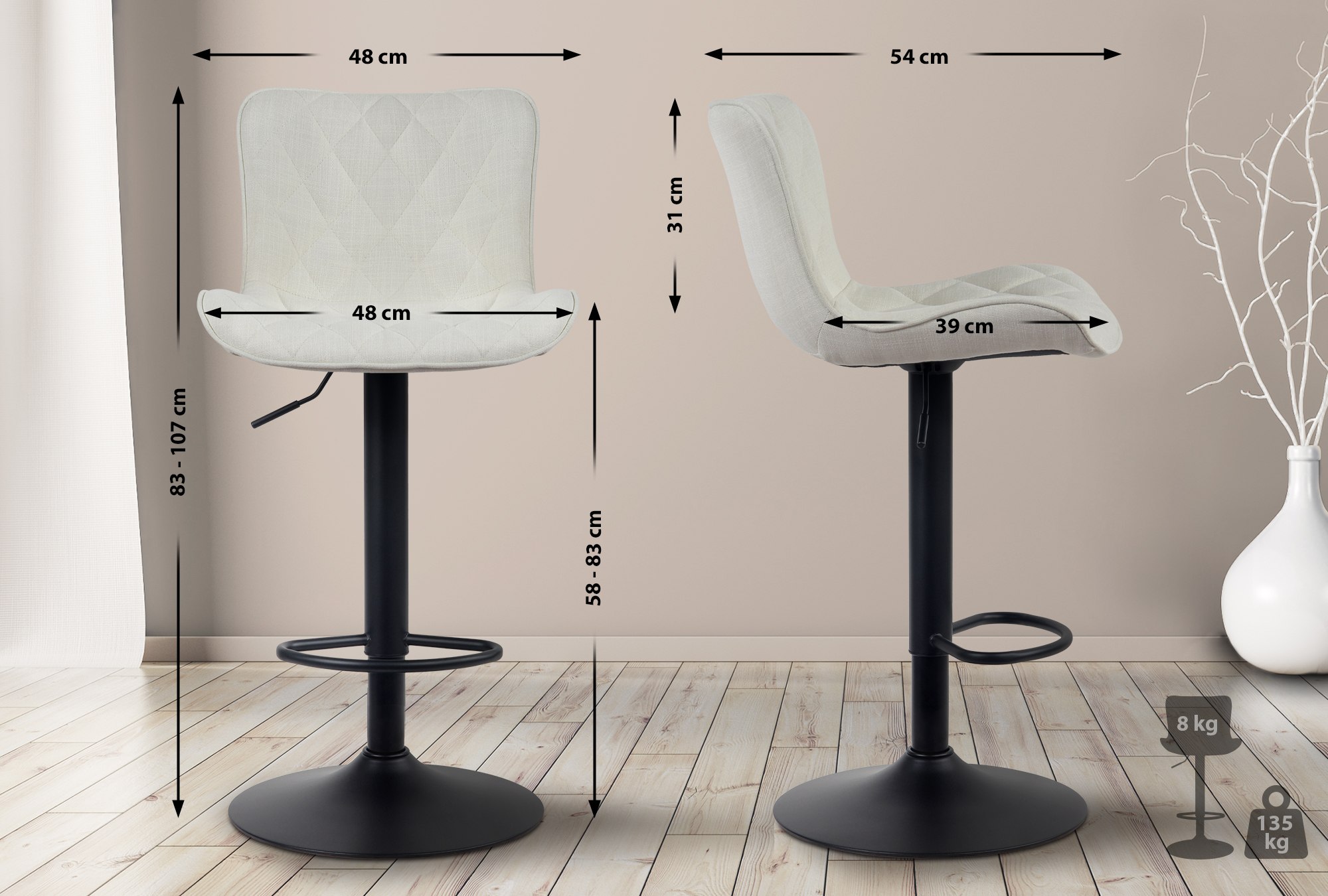Sgabello da bar Emma