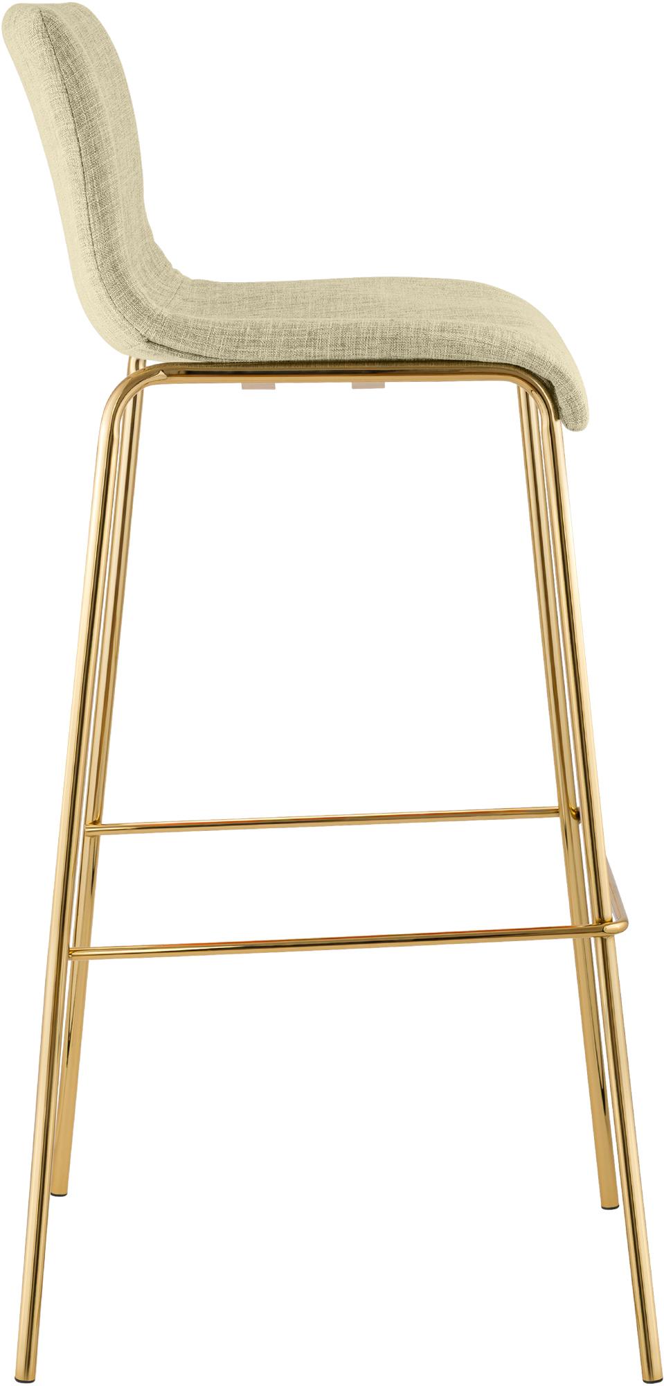 Set 2 Sgabelli Bar Hover in Tessuto, Gambe Effetto Oro