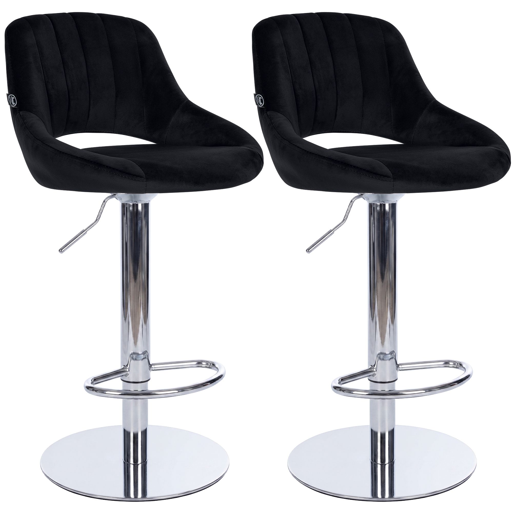 Set di 2 sgabelli da bar Milet cromati con base extra pesante
