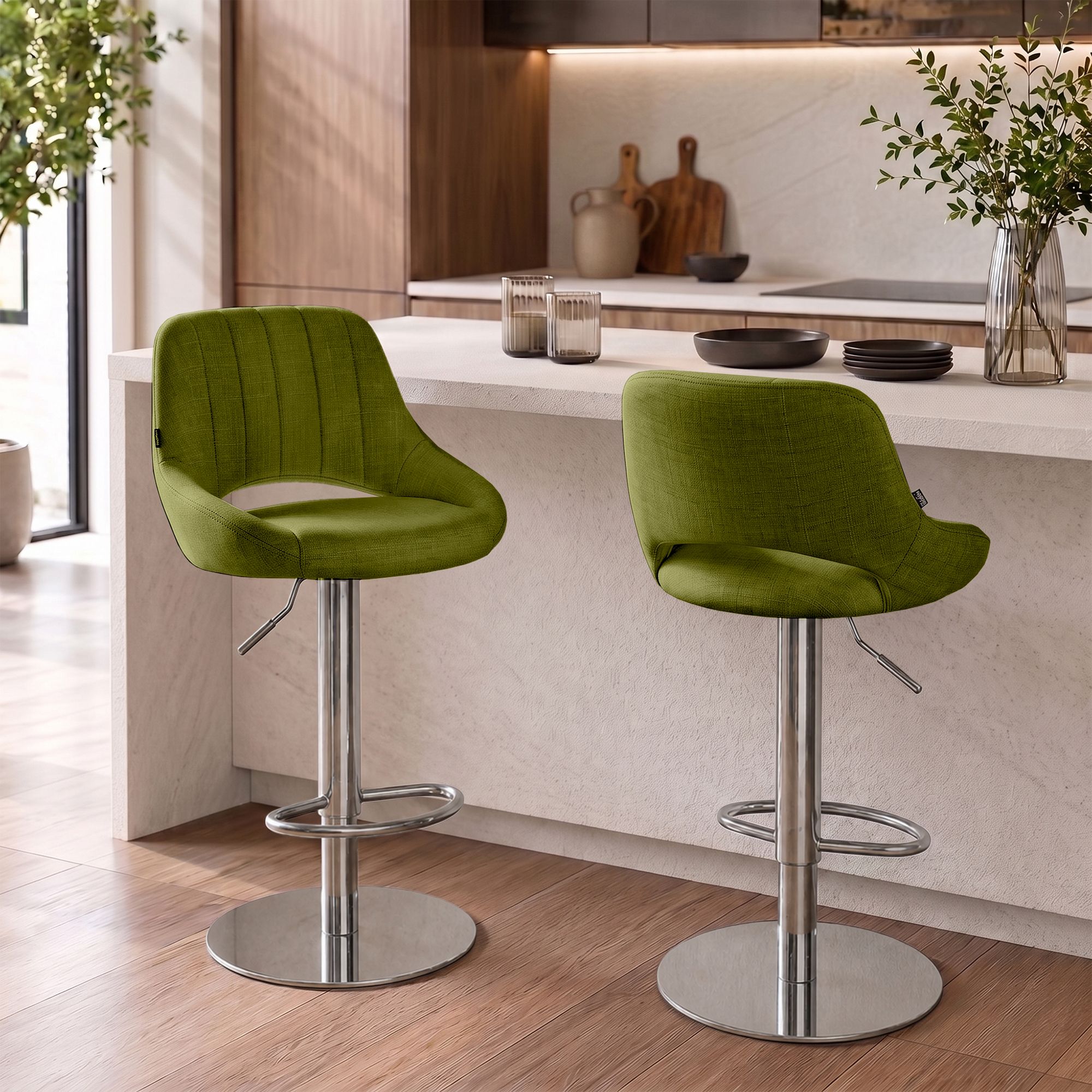 Set di 2 sgabelli da bar Milet cromati con base extra pesante
