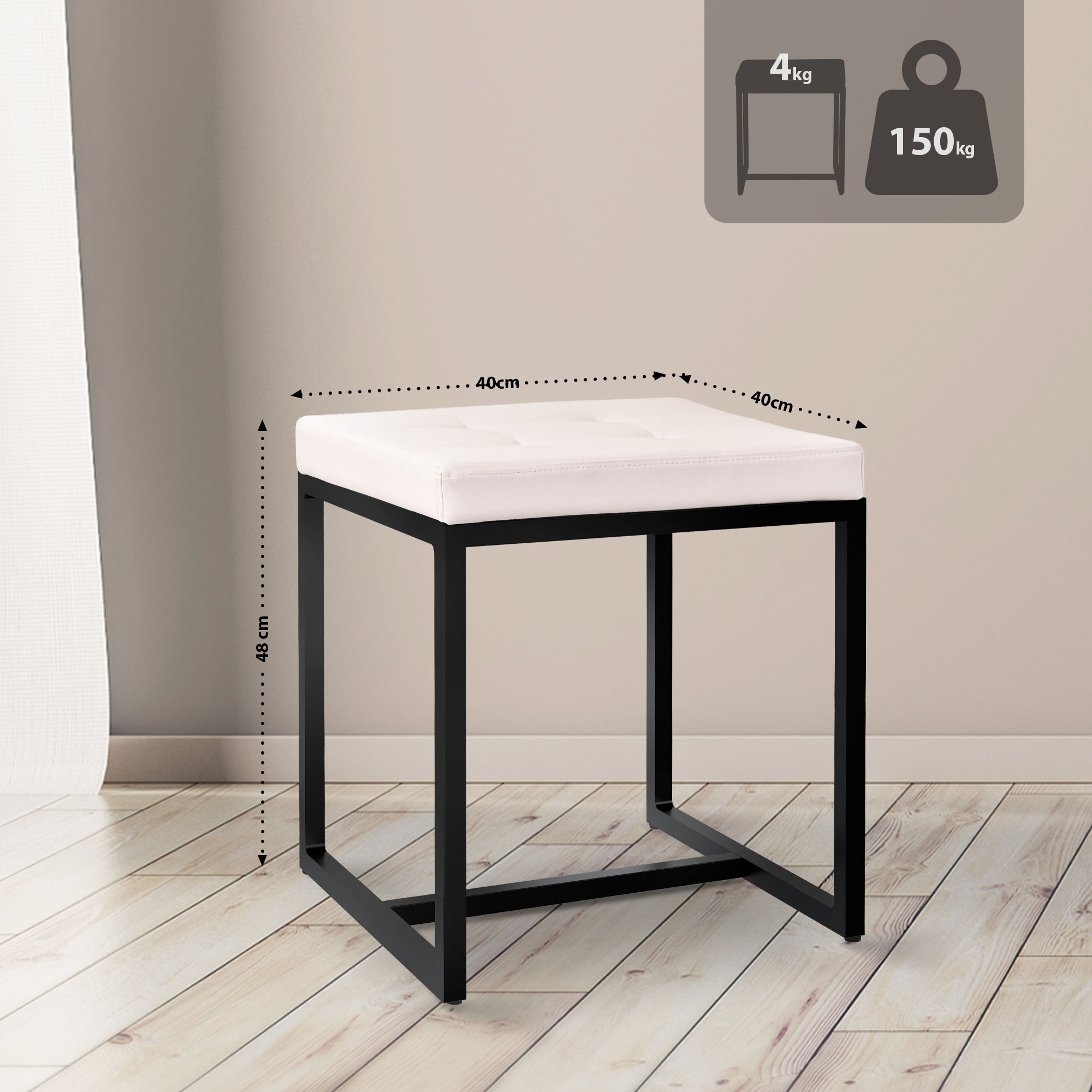 Sgabello Barci con struttura nera