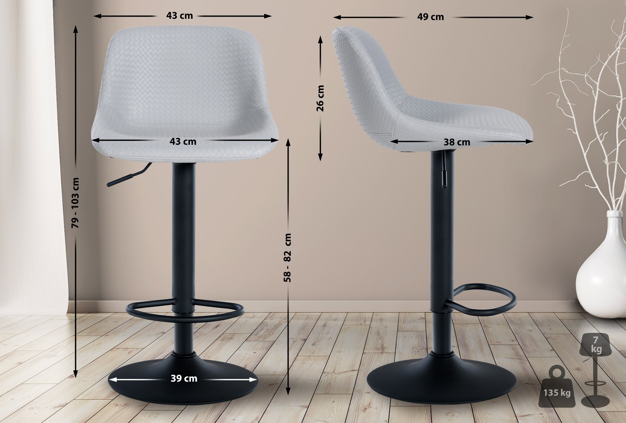 Sgabello da bar 2er Loft