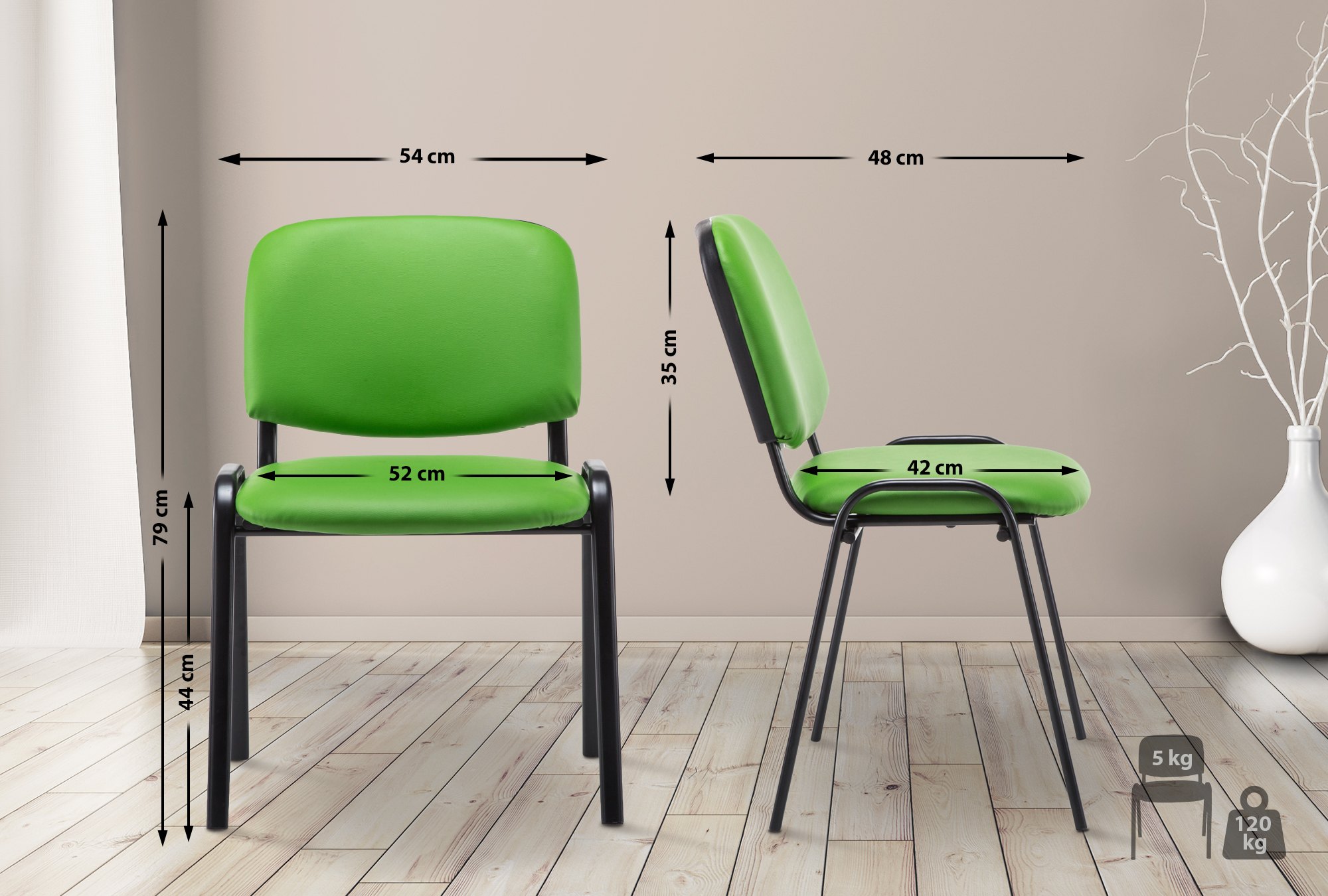 Sedia impilabile Ken similpelle