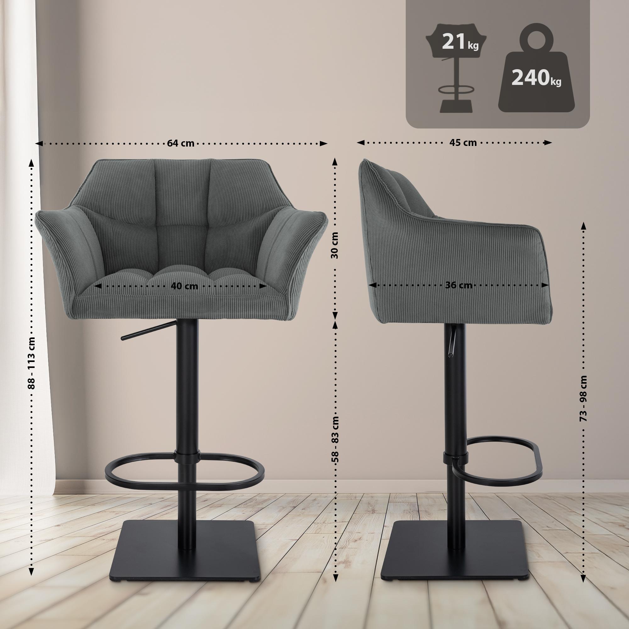 Sgabello Bar Damaso Cord