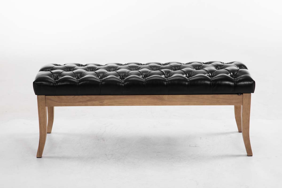 Panca design RAMSES in similpelle e legno chiaro antico