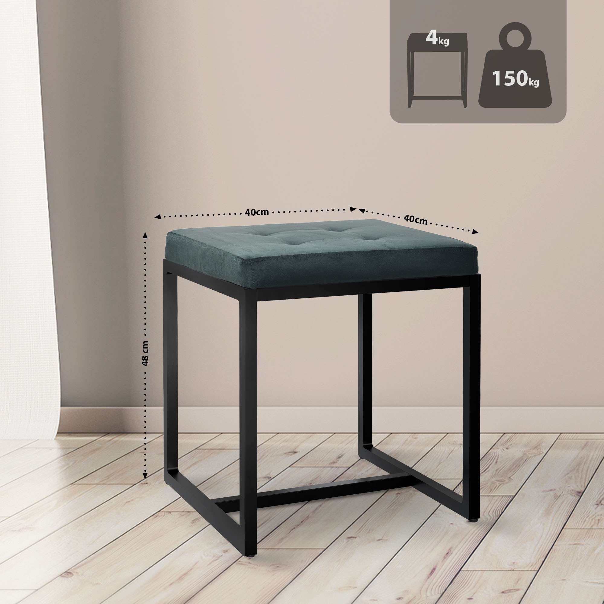 Sgabello Barci con struttura nera