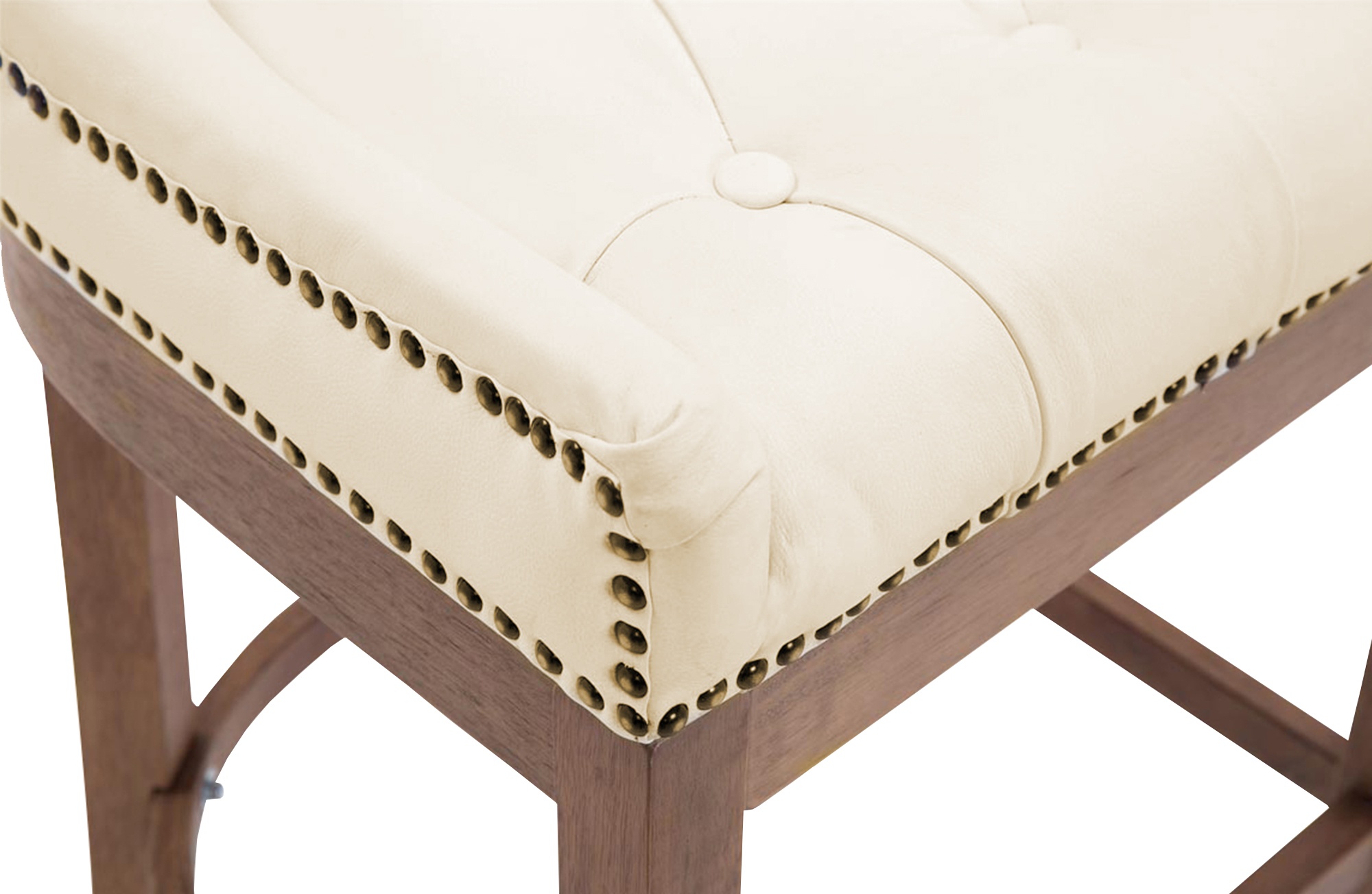 Sgabello Lakewood vera pelle antico-chiaro